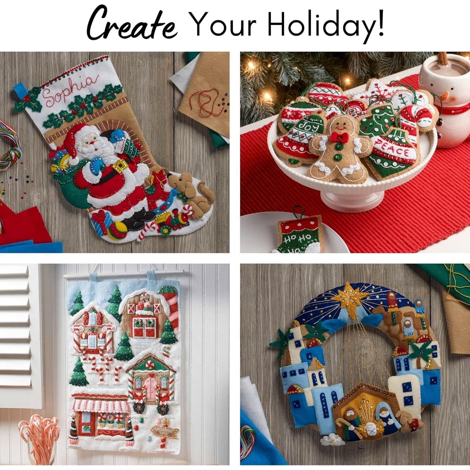 Kit de Calcetín de Fieltro Bucilla Navidad Natividad 45.72 cm