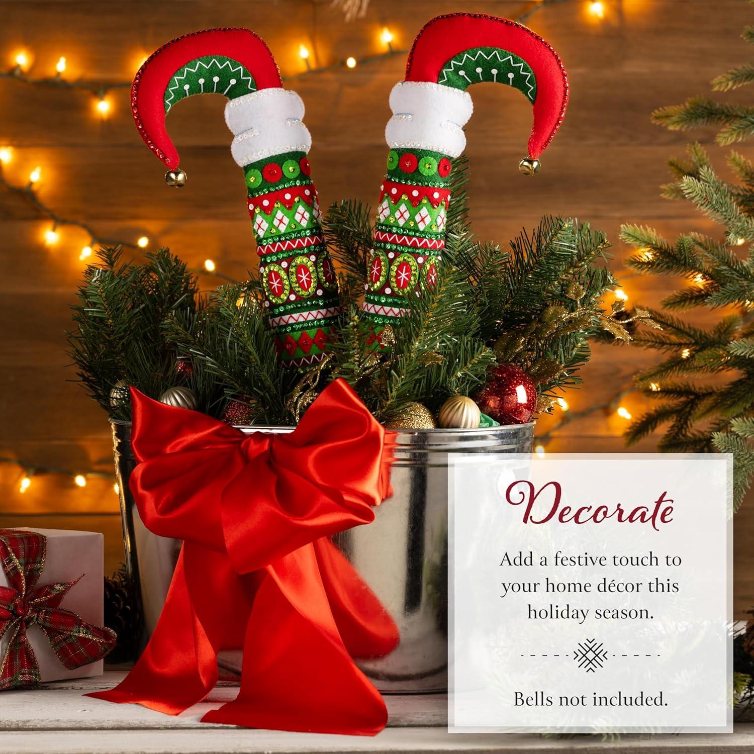 Kit de Manualidades Bucilla Pokes de Árbol Piernas de Elfo 15.24 cm