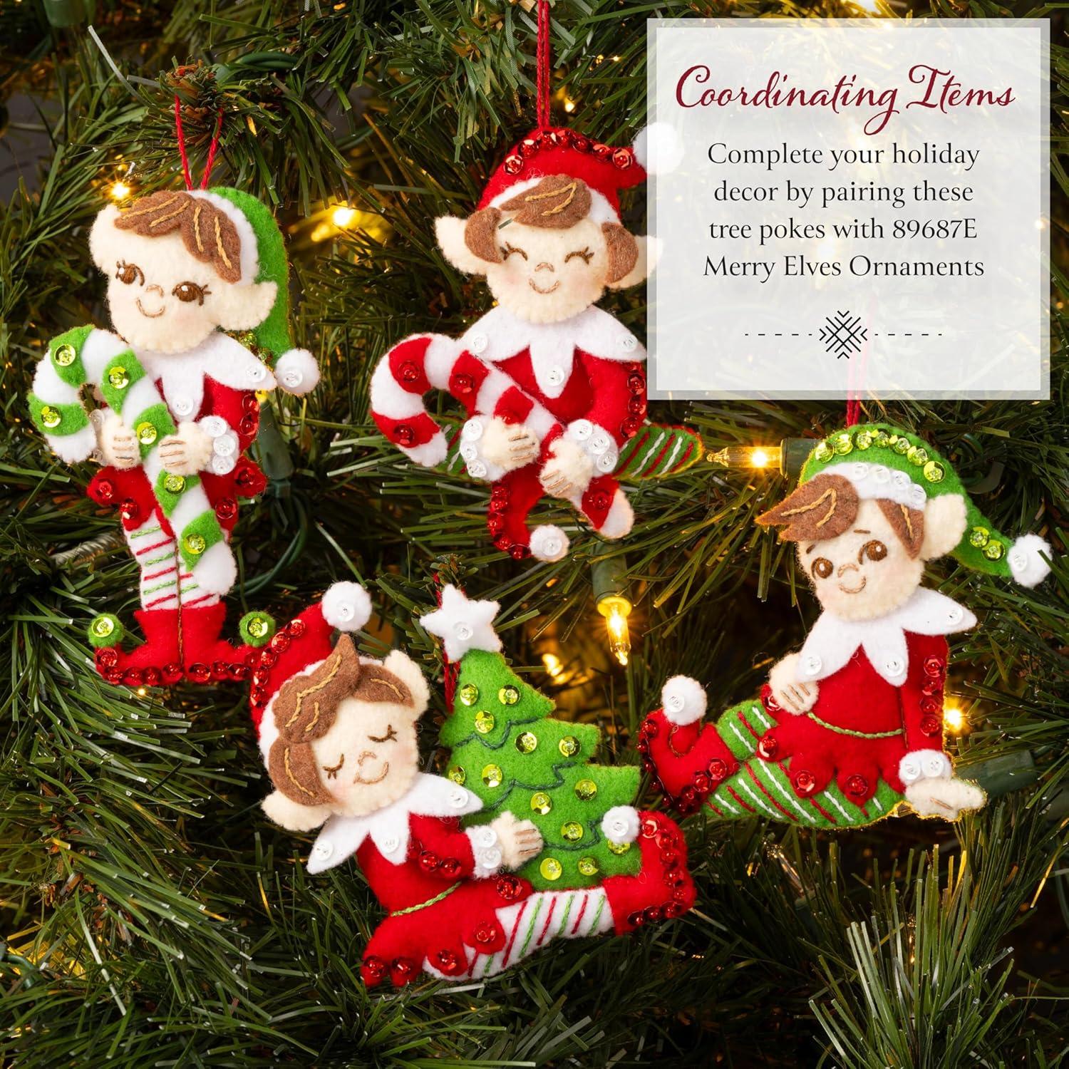 Kit de Manualidades Bucilla Pokes de Árbol Piernas de Elfo 15.24 cm