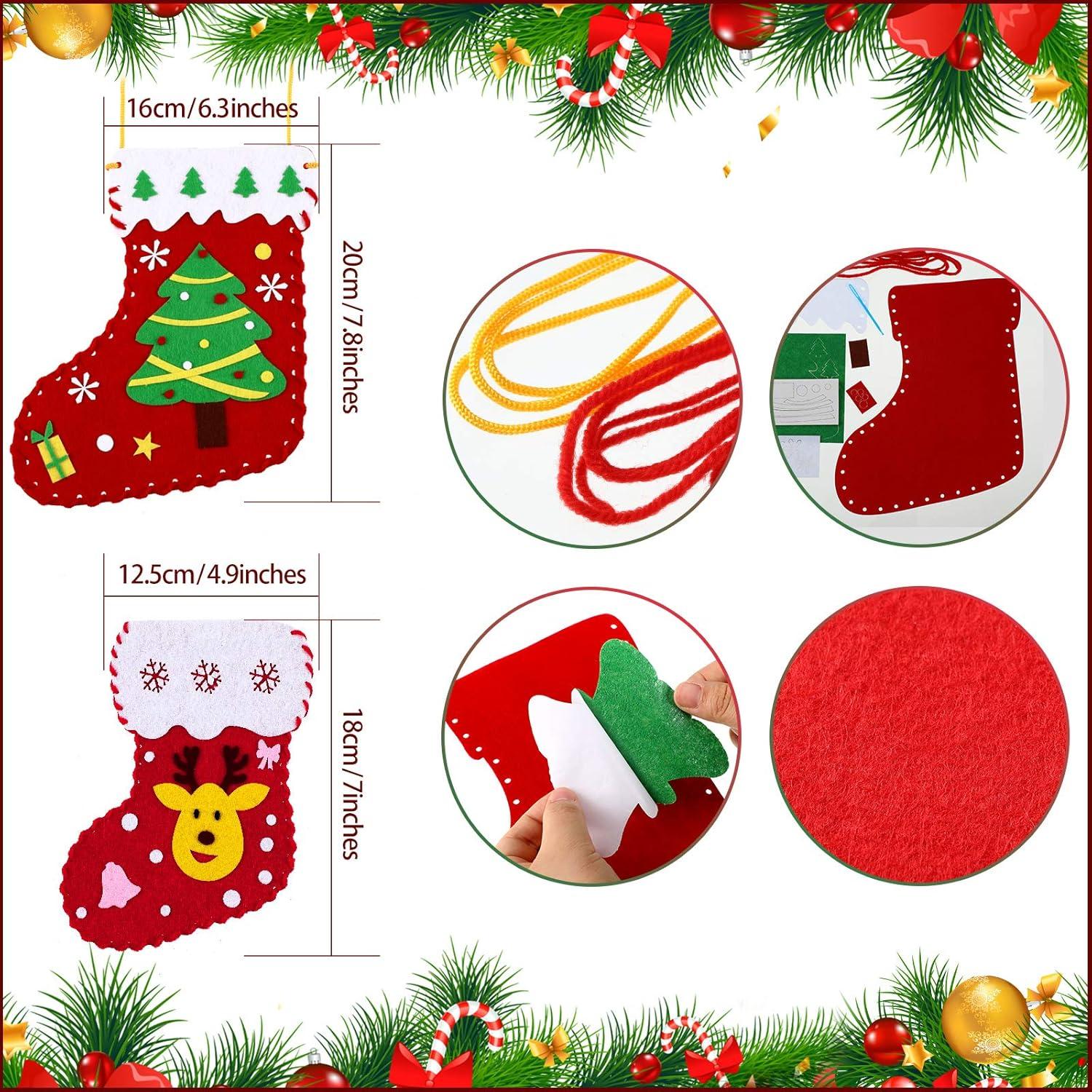 Kits de manualidades navideñas Skylety - 8 calcetines de fieltro