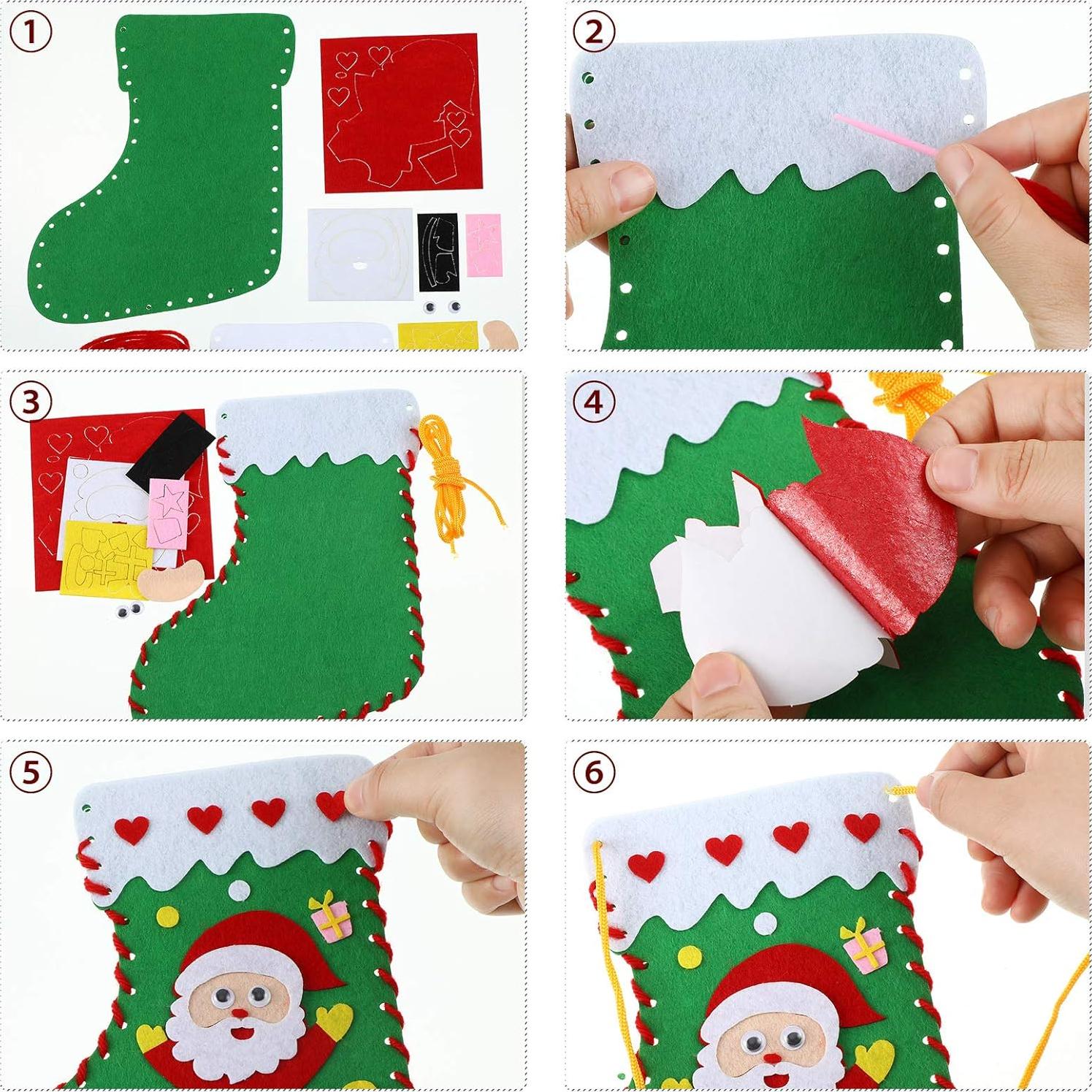 Kits de manualidades navideñas Skylety - 8 calcetines de fieltro