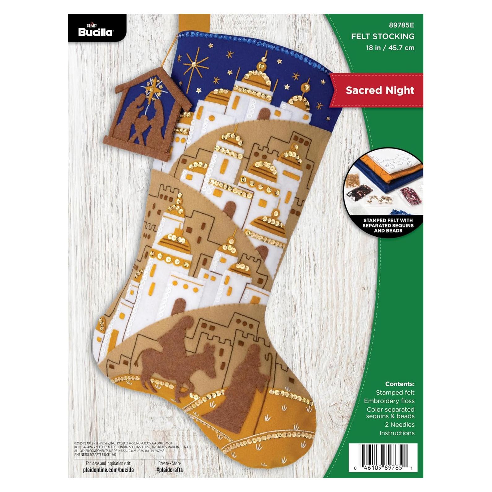 Kit de Calcetín de Fieltro Bucilla Noche Sagrada 30.7x23.1cm