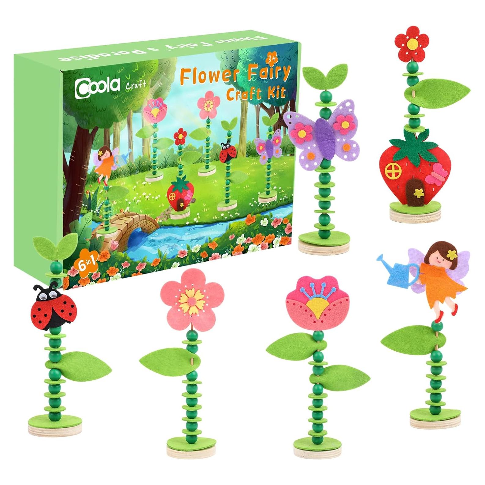 Kit de Manualidades Coola Flores de Madera para Niños 3-12 Años