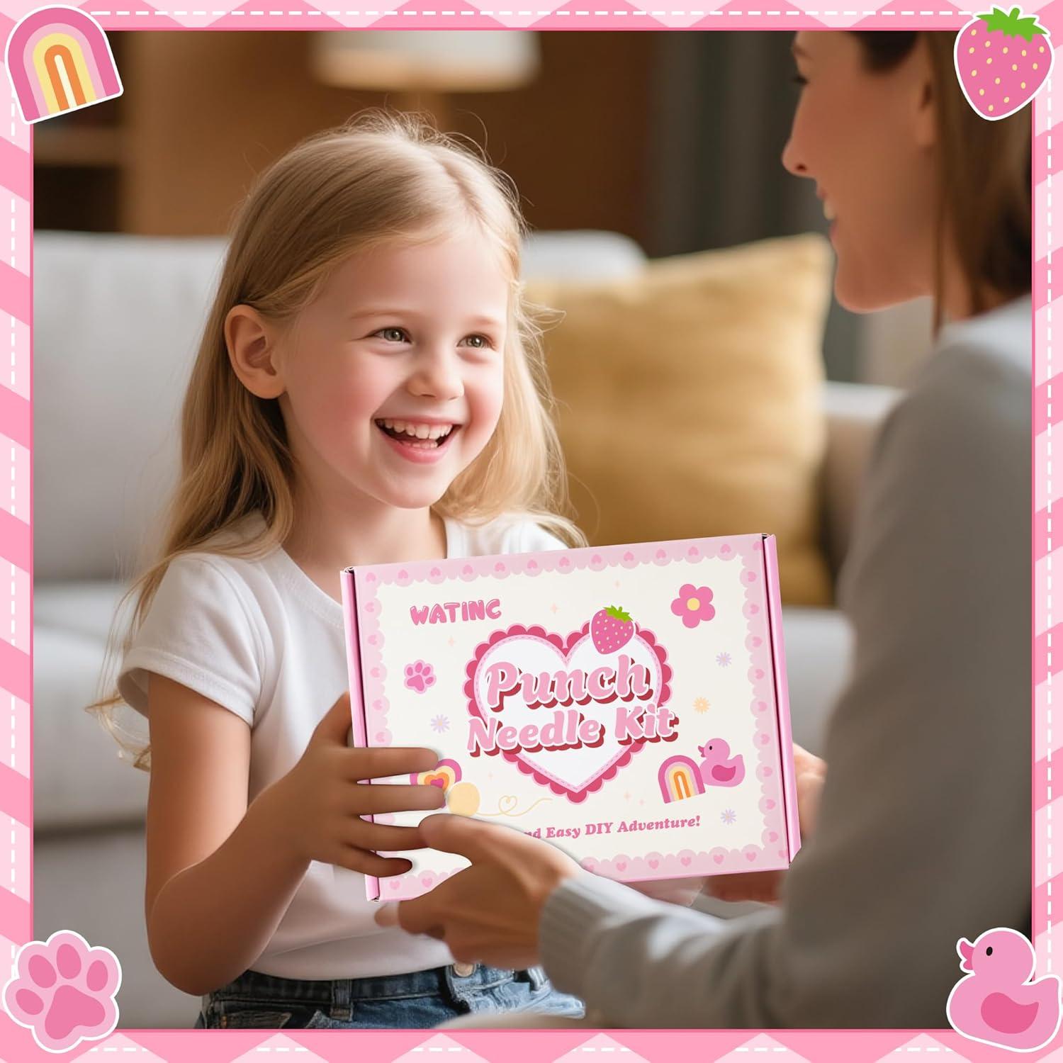 Kit de Posavasos de Aguja de Punch WATINC - 23 Piezas Rosa