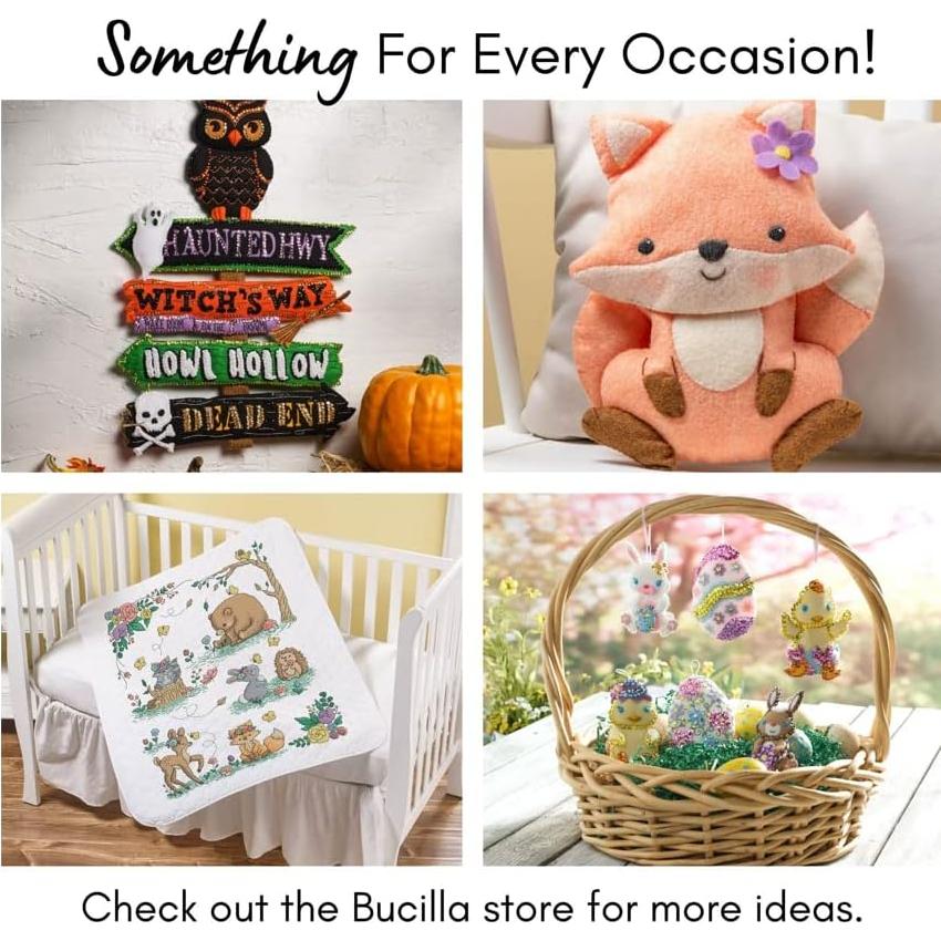 Kit de Calcetín de Fieltro Bucilla Jolly Pups Santa 45.72 cm