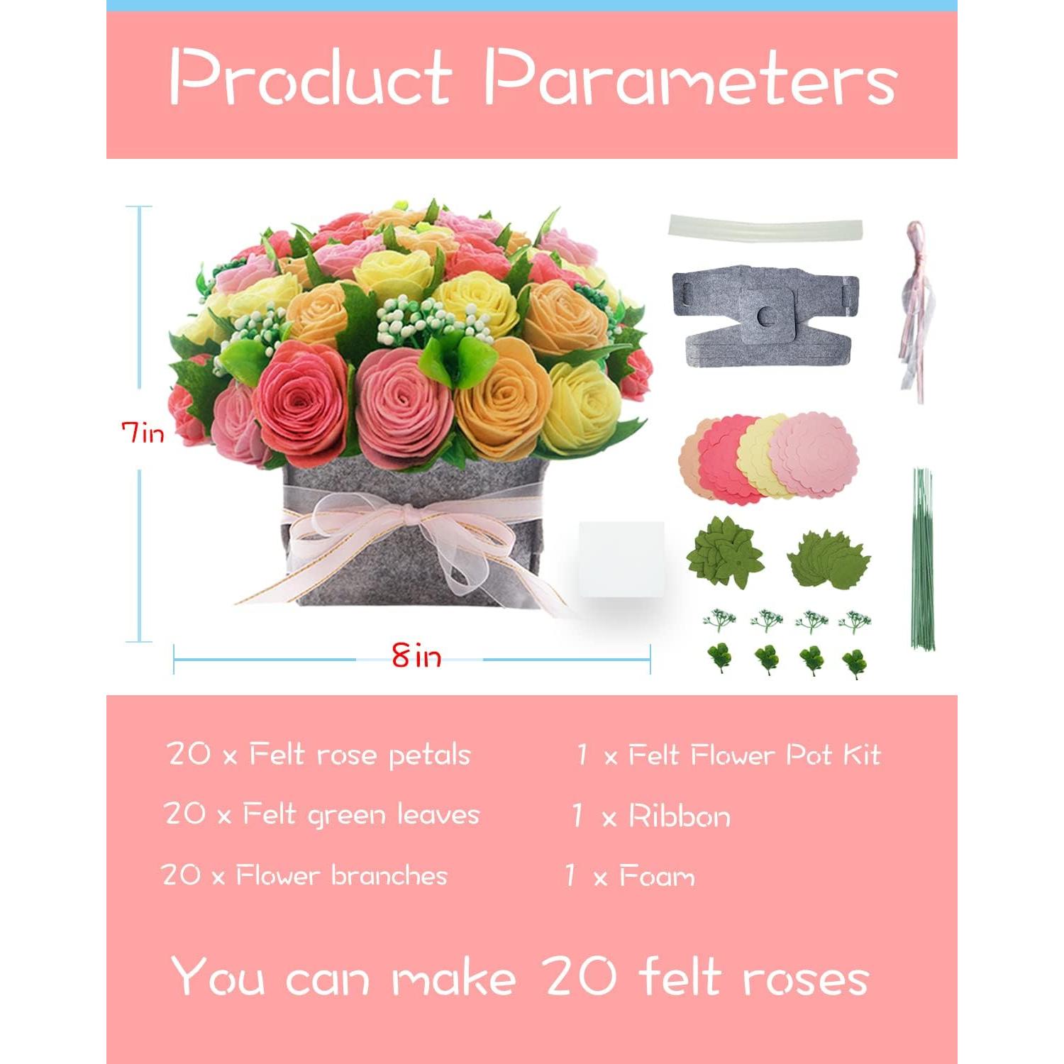 Kit de Manualidades de Flores de Fieltro BAZIMA ALICE - Ramo DIY