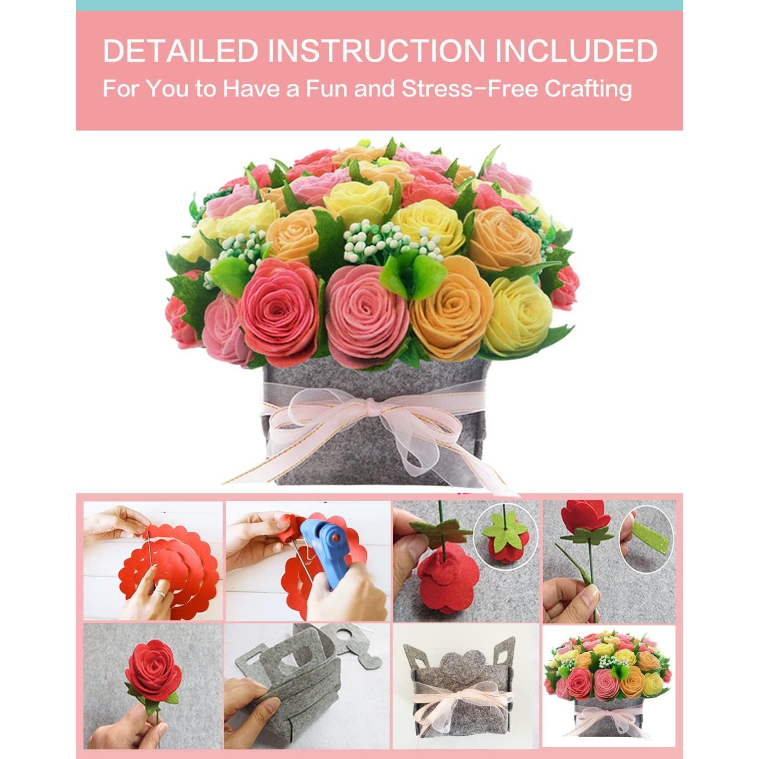 Kit de Manualidades de Flores de Fieltro BAZIMA ALICE - Ramo DIY