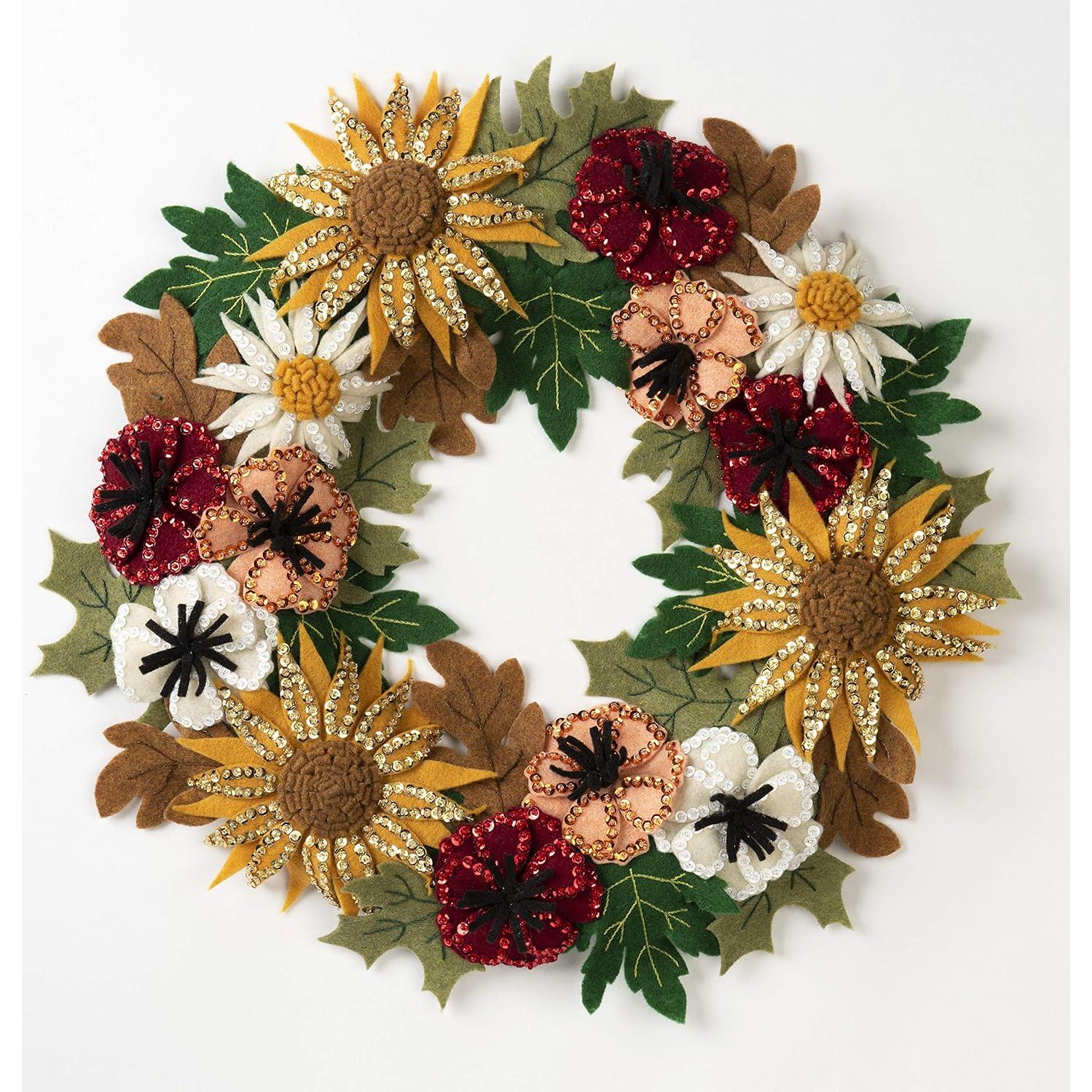 Kit de Aplique de Fieltro Bucilla 89278E Corona Otoño 41.91 cm