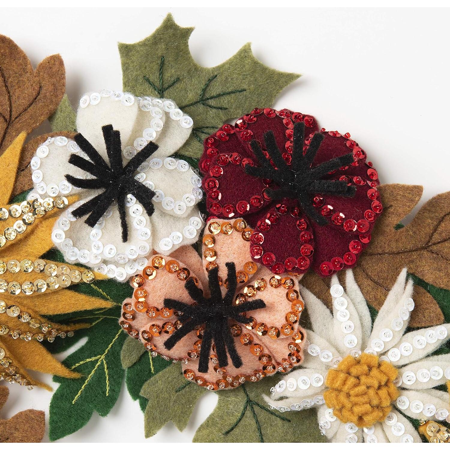 Kit de Aplique de Fieltro Bucilla 89278E Corona Otoño 41.91 cm