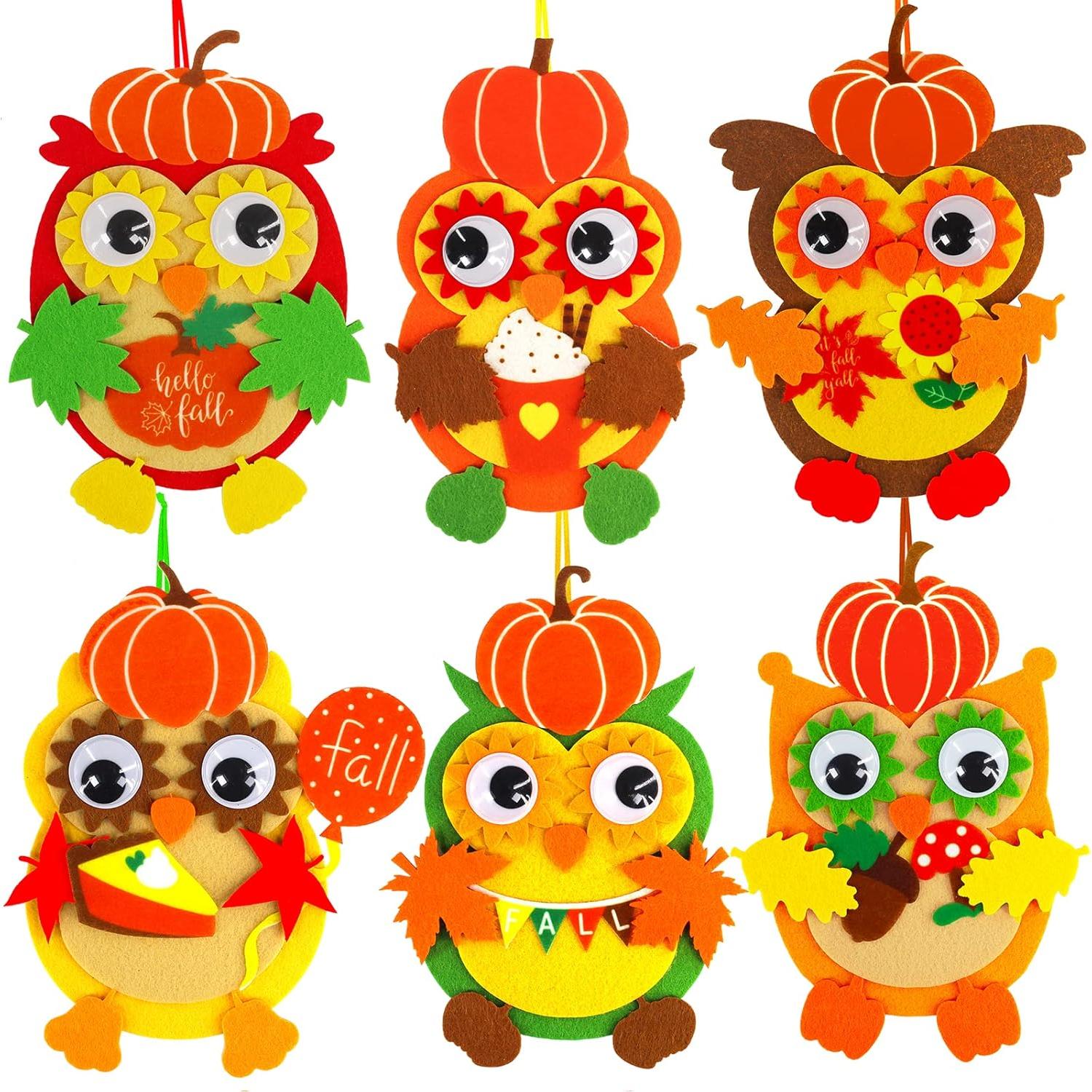 Kits de Manualidades de Otoño Winlyn - 24 Piezas de Búho y Calabaza