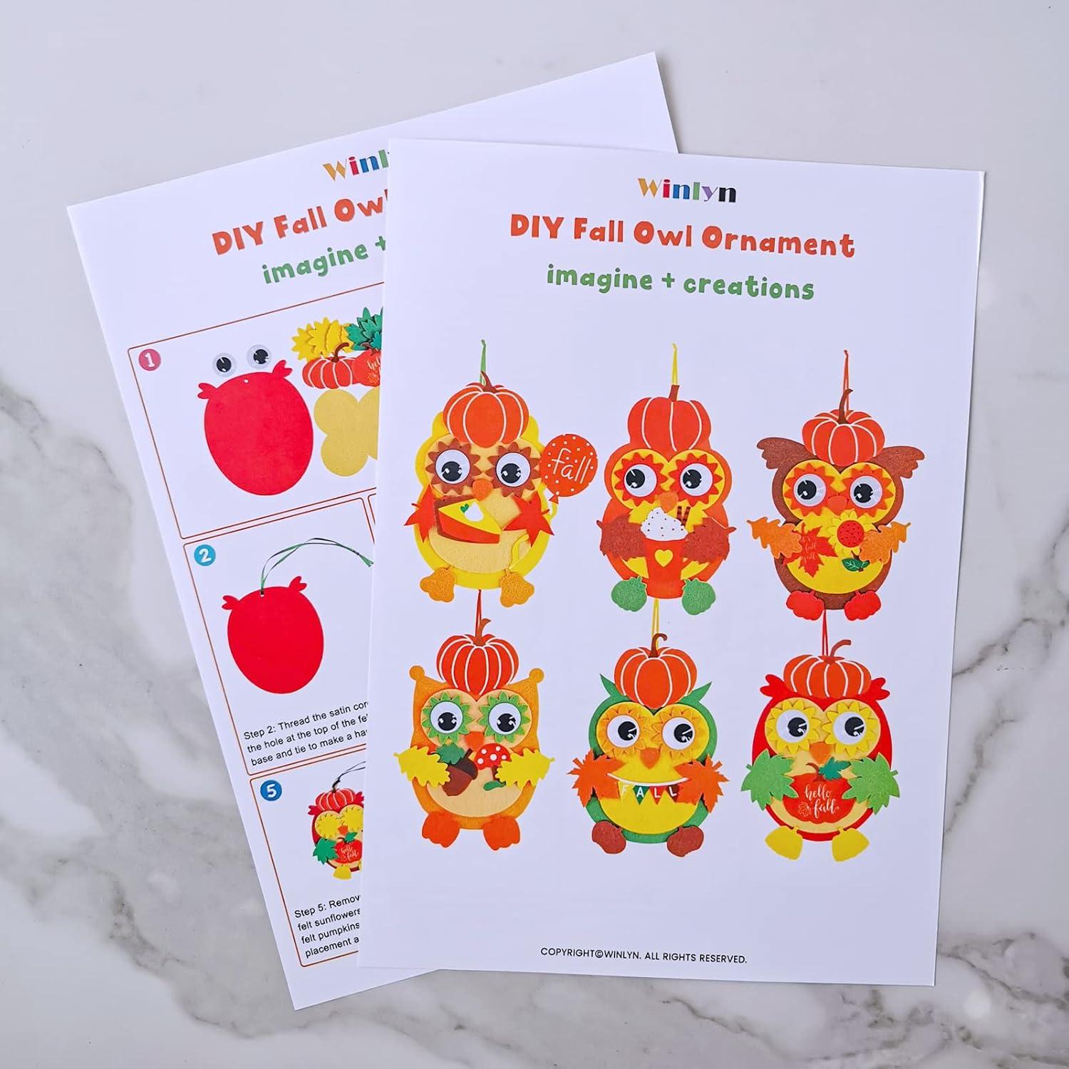 Kits de Manualidades de Otoño Winlyn - 24 Piezas de Búho y Calabaza