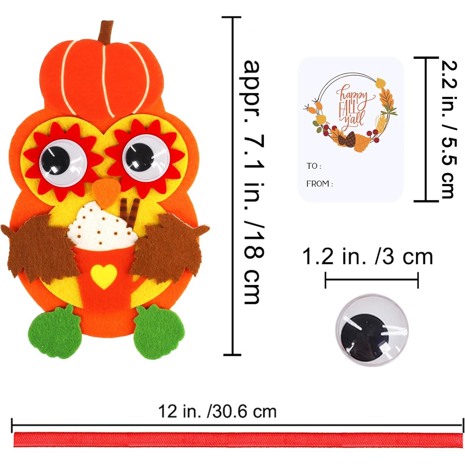 Kits de Manualidades de Otoño Winlyn - 24 Piezas de Búho y Calabaza