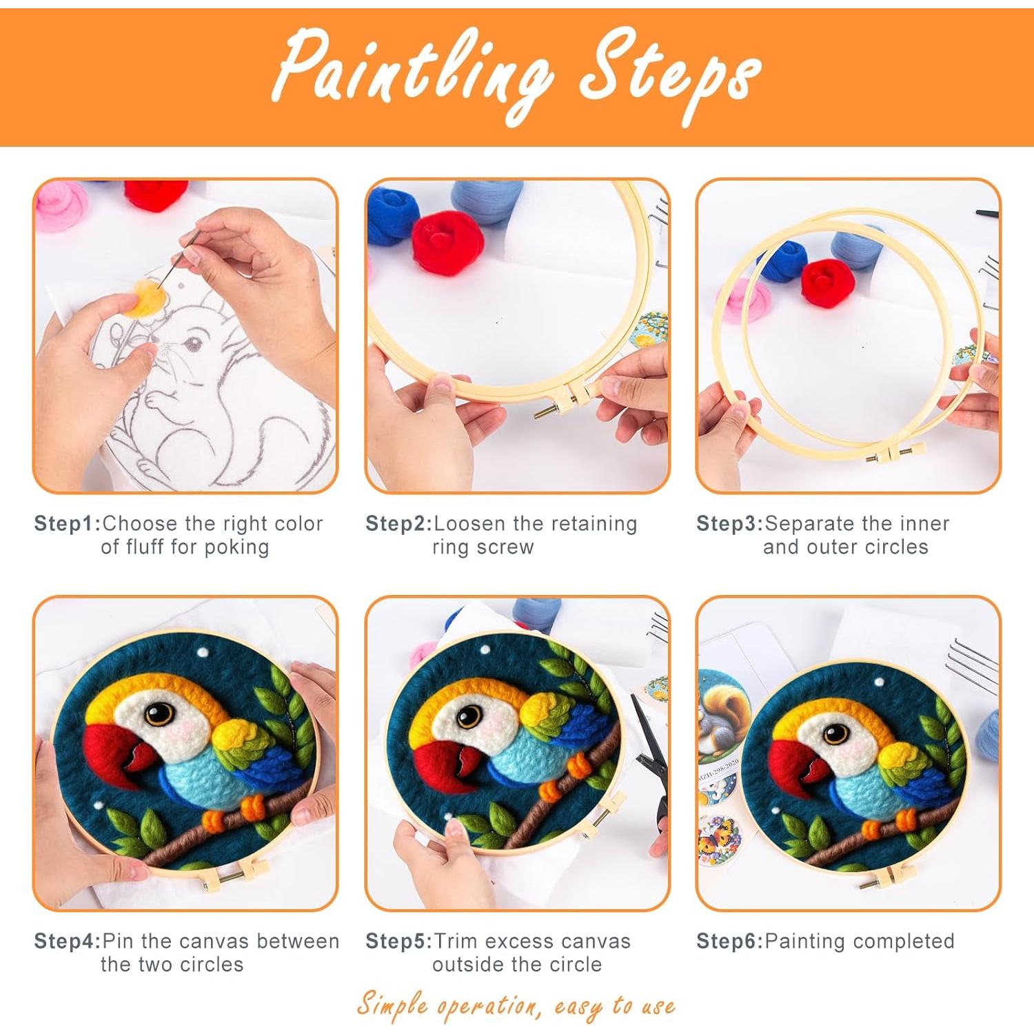 Kit de Fieltro de Aguja Hlison para Principiantes - 20.32cm