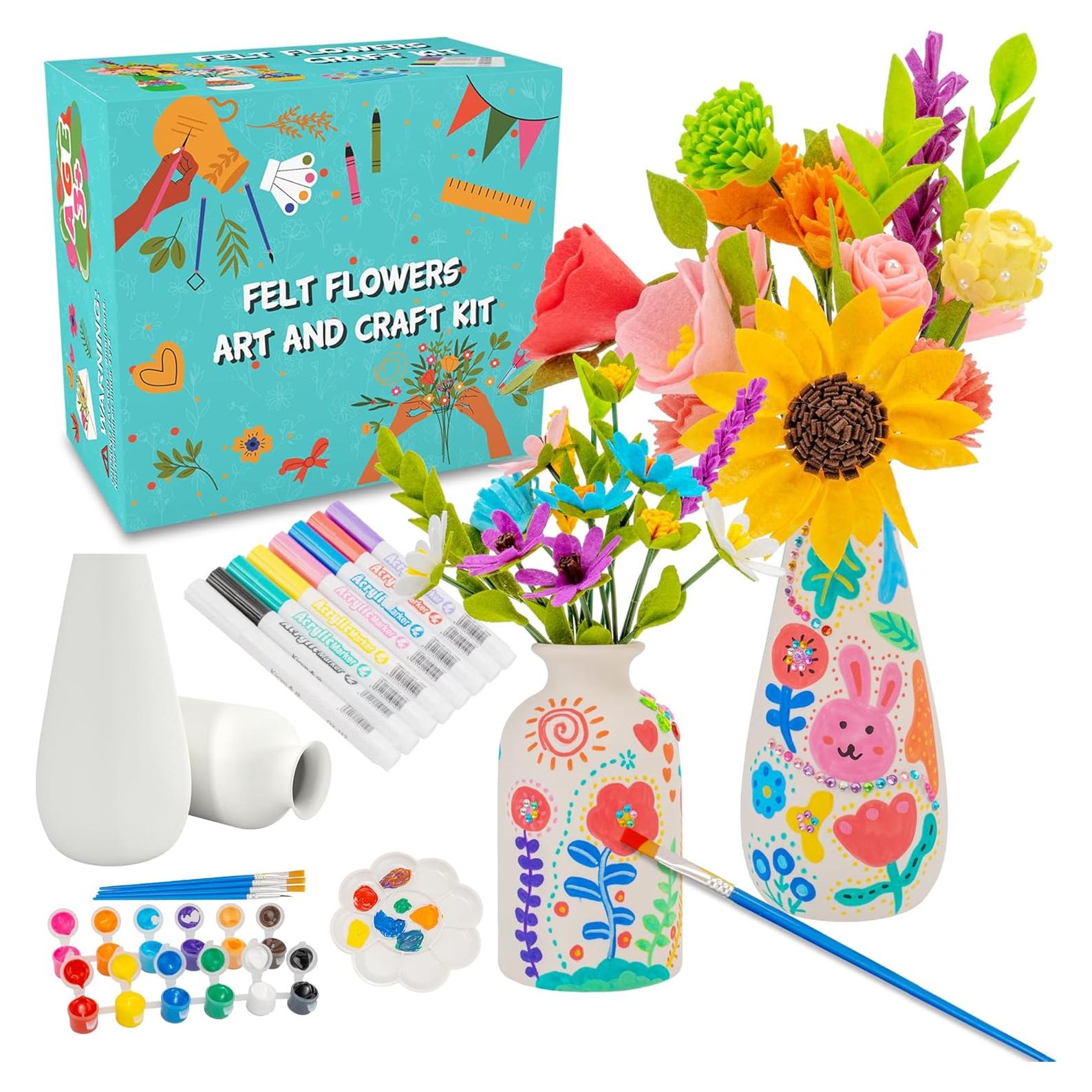 Kit de Manualidades FTBox Ramo de Flores de Fieltro 6-12 Años