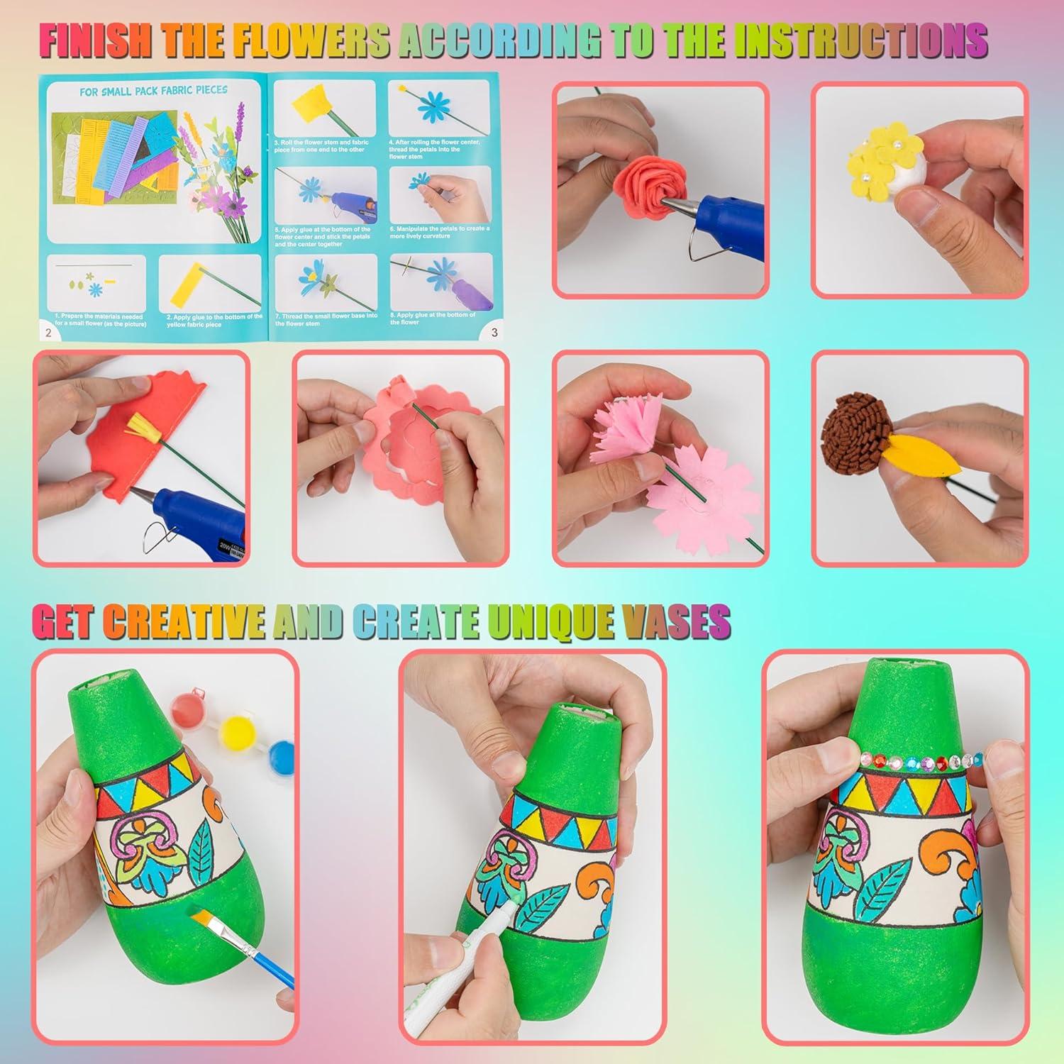 Kit de Manualidades FTBox Ramo de Flores de Fieltro 6-12 Años