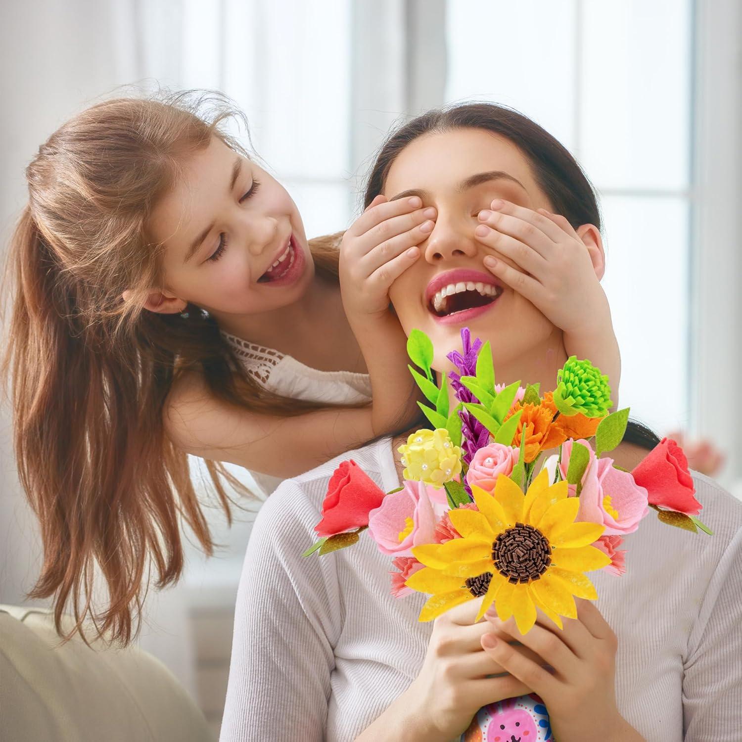 Kit de Manualidades FTBox Ramo de Flores de Fieltro 6-12 Años