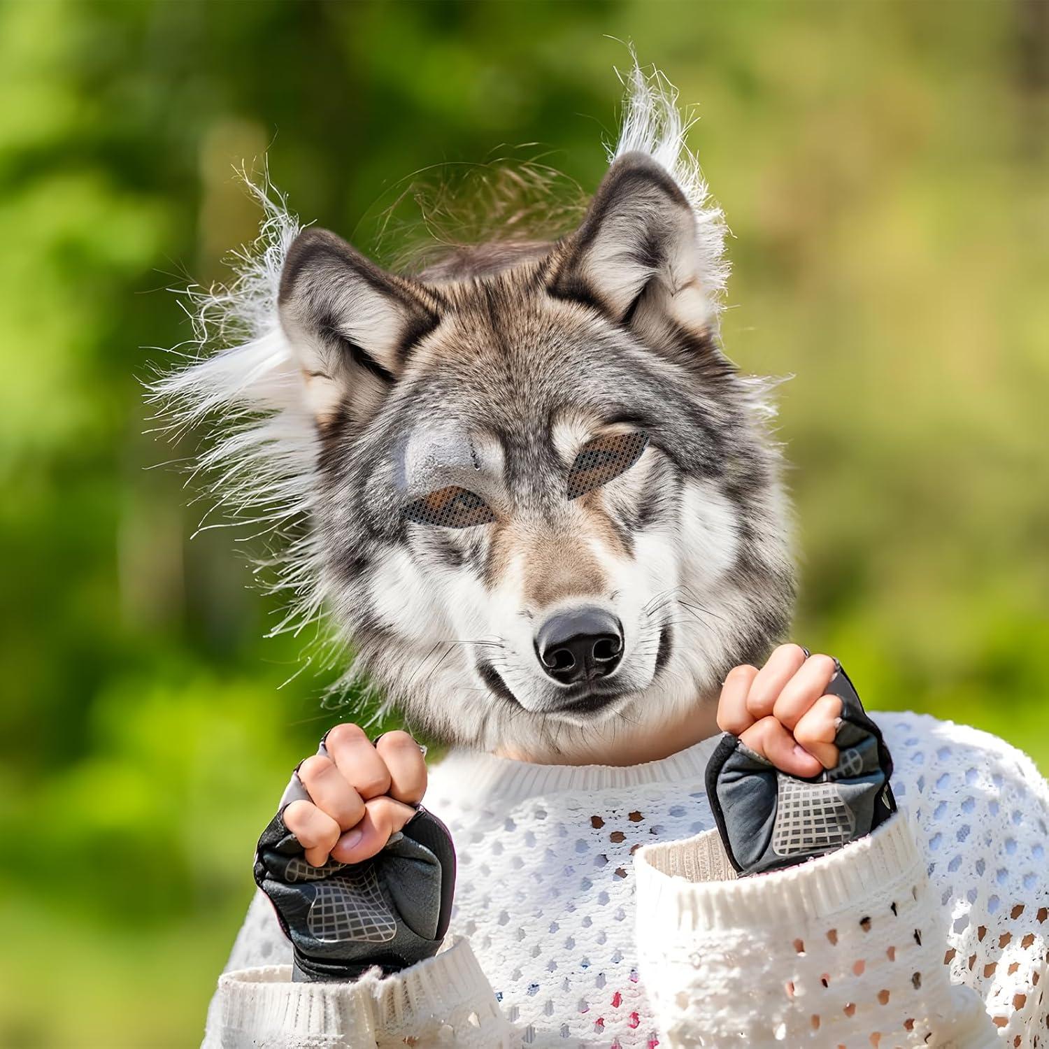 Kit de Máscara de Lobo DIY 14 Piezas Soleim - Piel Sintética