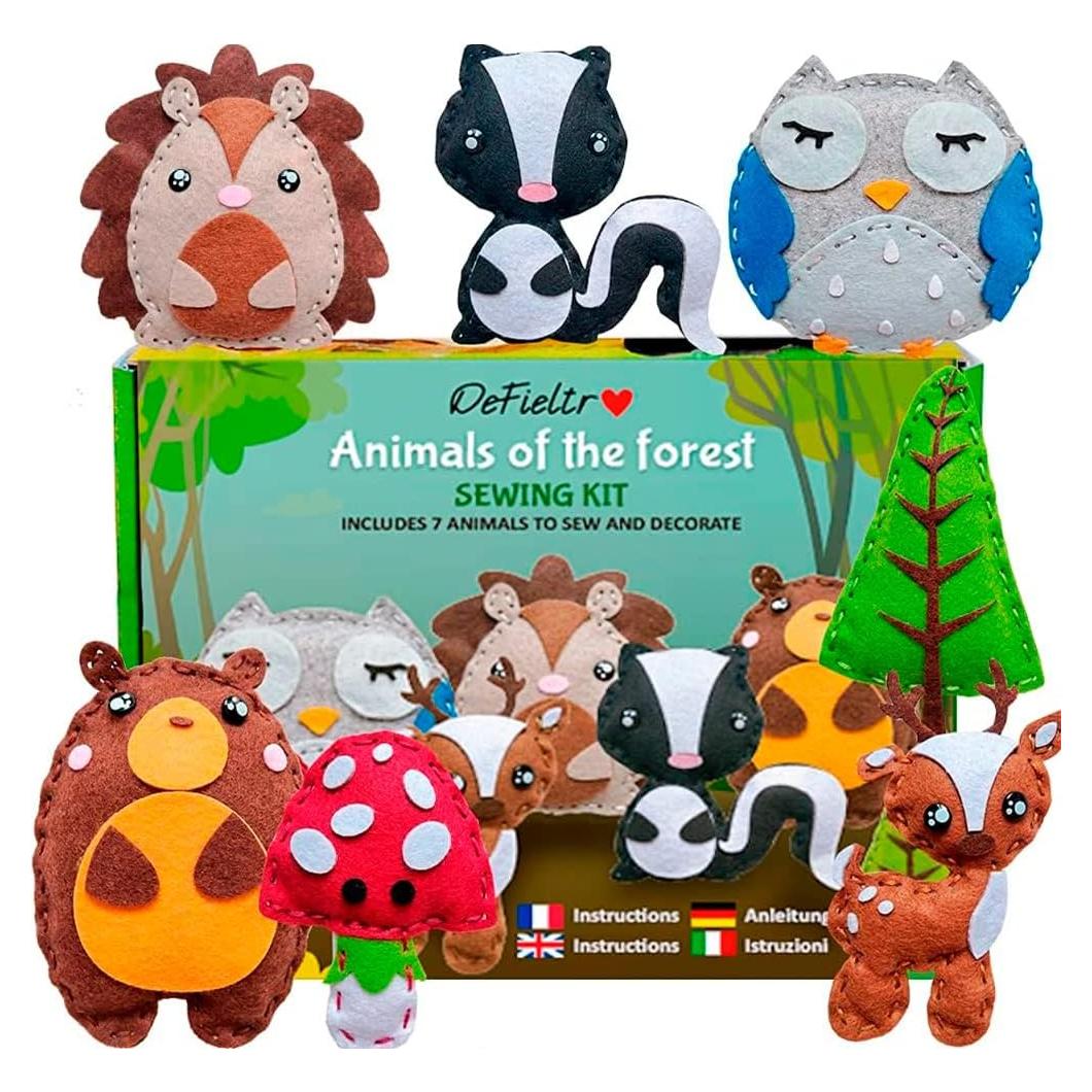 Kit de Costura DeFieltro para Niños Animales del Bosque