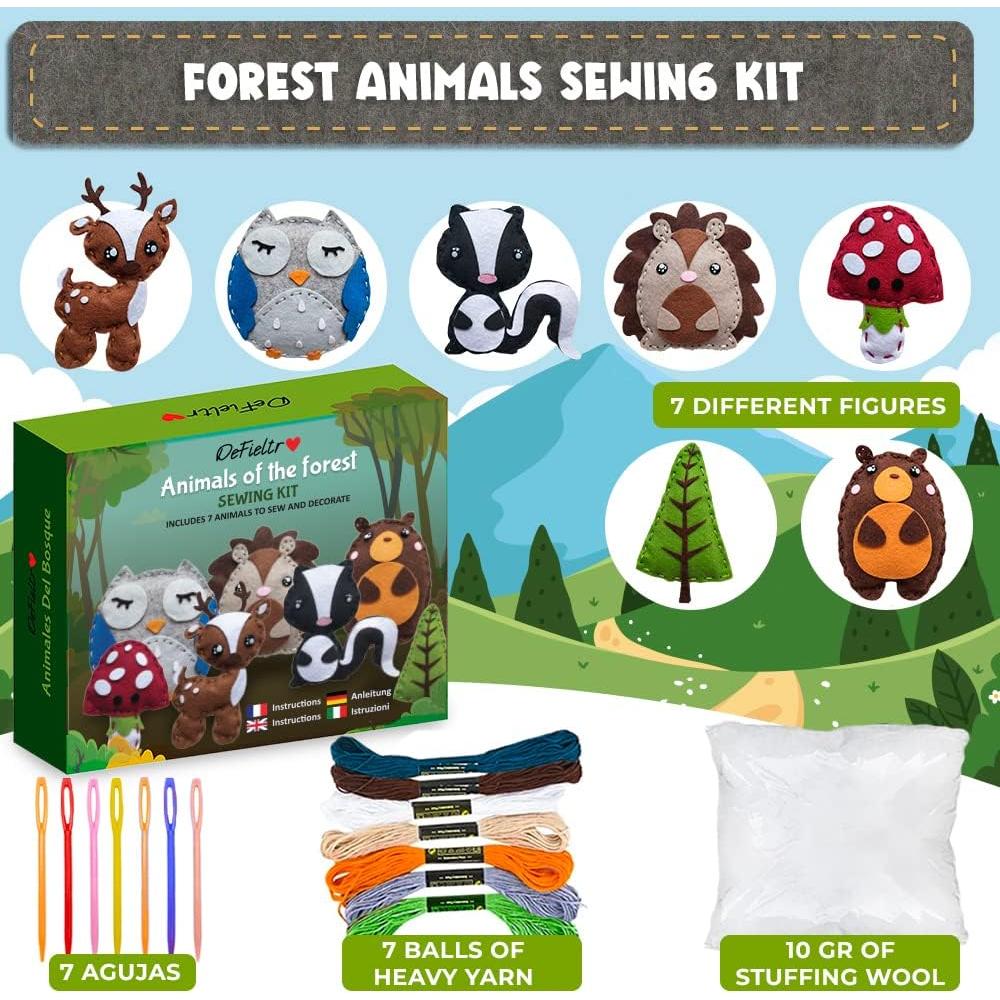 Kit de Costura DeFieltro para Niños Animales del Bosque