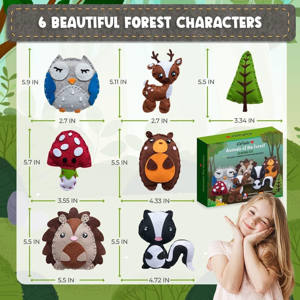 Kit de Costura DeFieltro para Niños Animales del Bosque