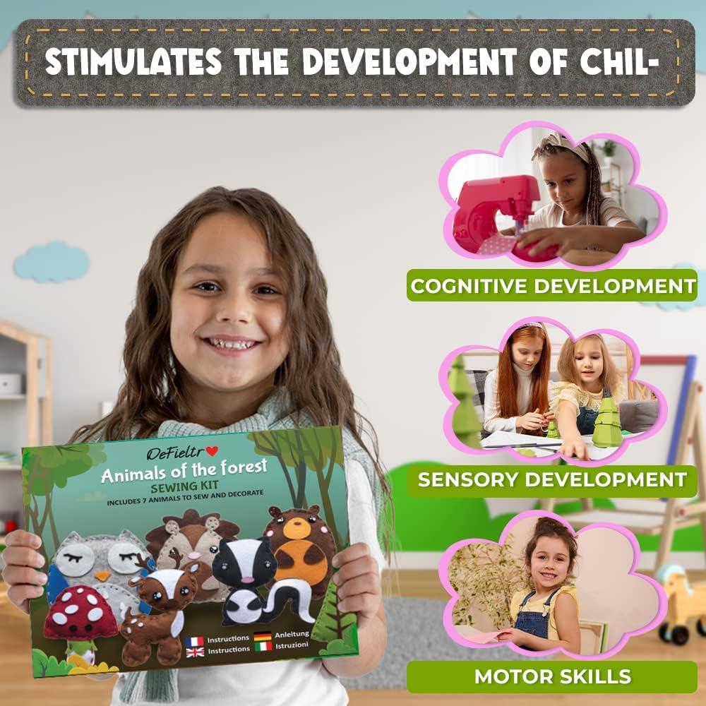 Kit de Costura DeFieltro para Niños Animales del Bosque