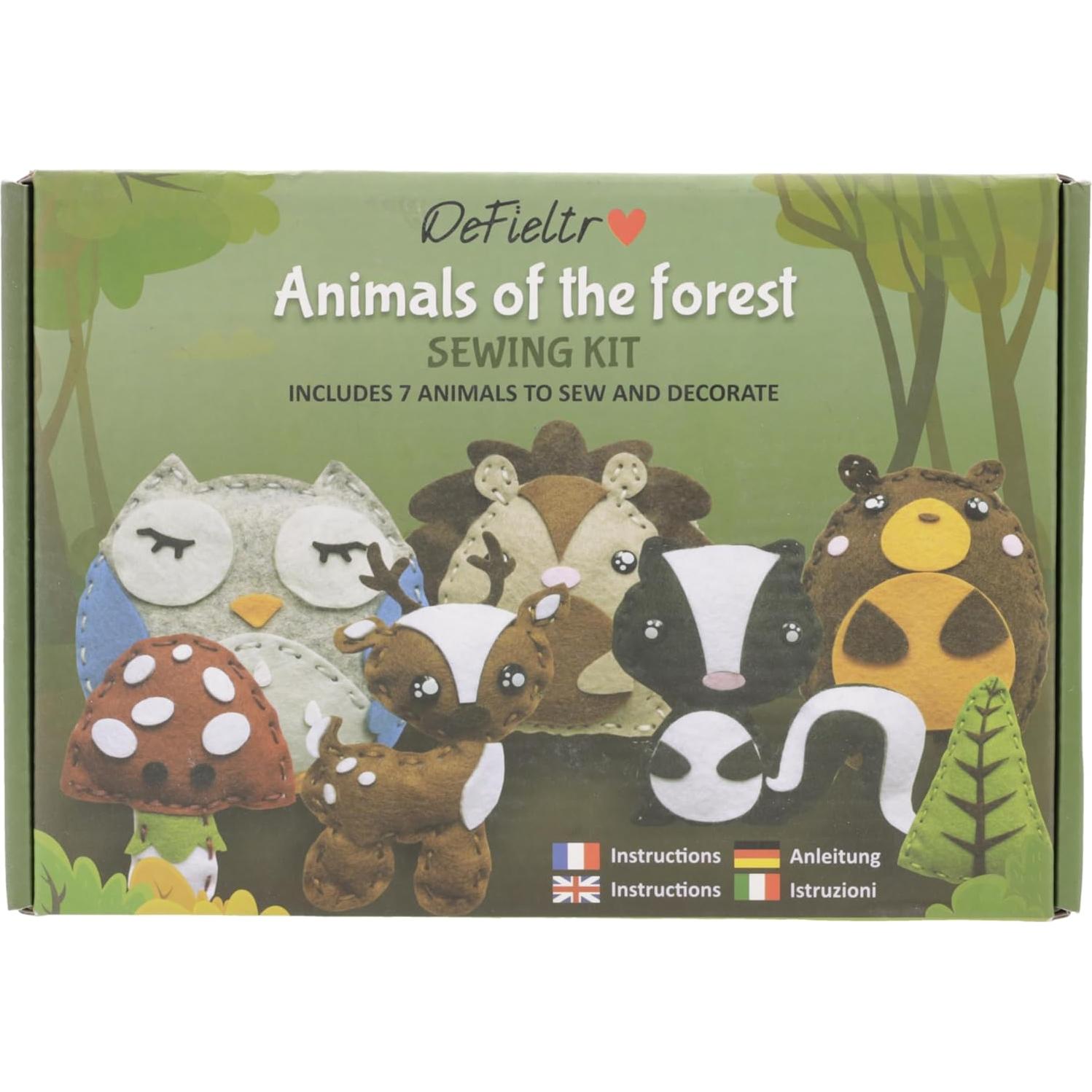 Kit de Costura DeFieltro para Niños Animales del Bosque