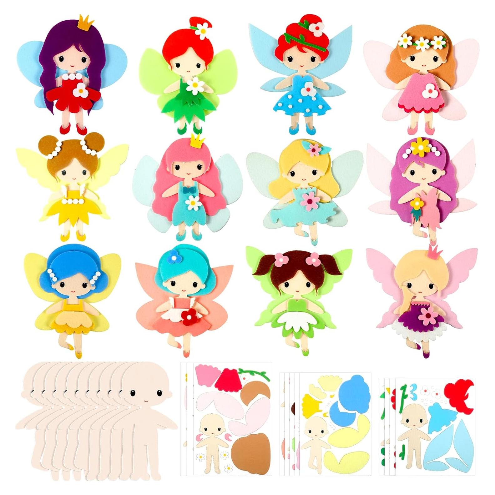 Kit de Manualidades de Hadas Geetery 24 Piezas Fieltro 3D