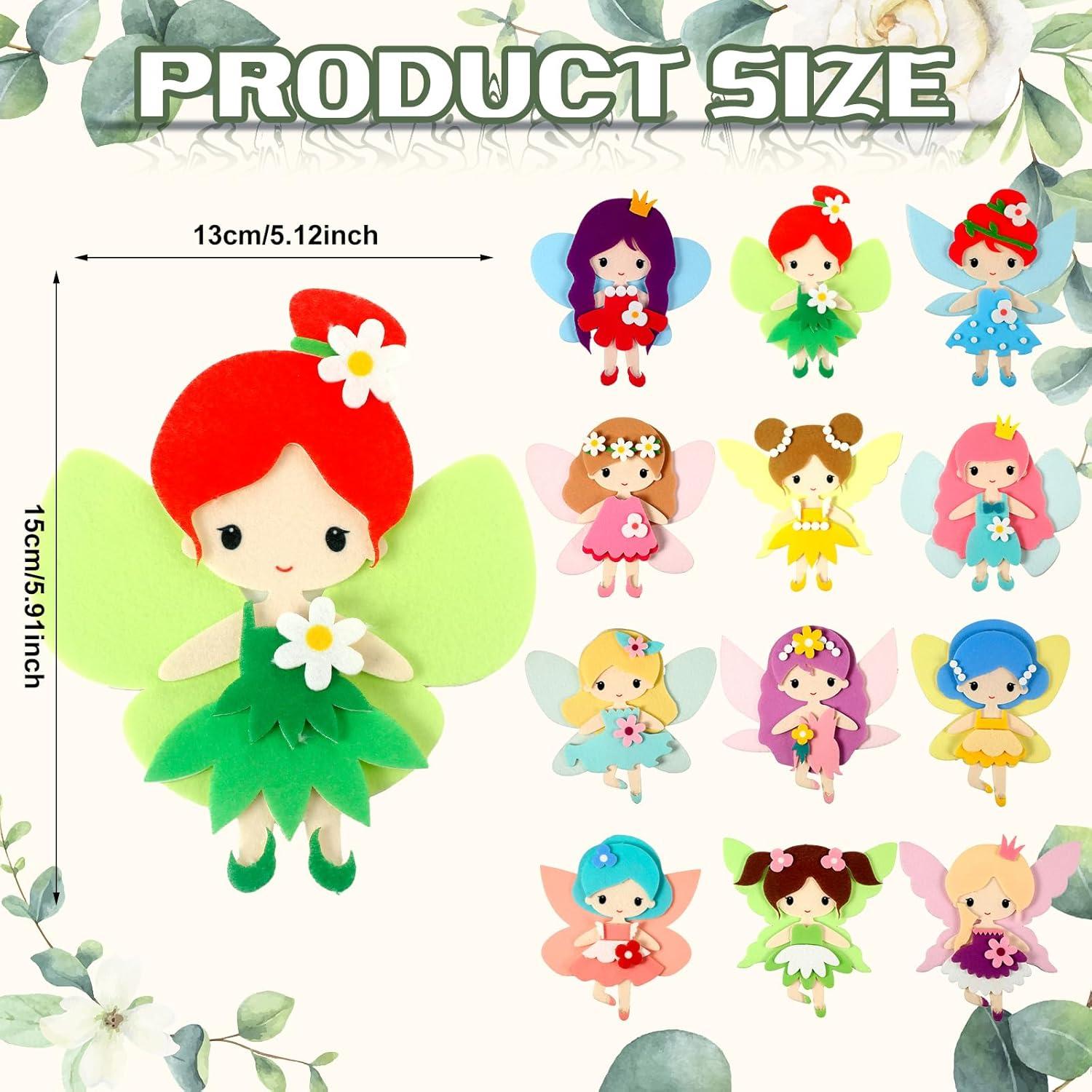 Kit de Manualidades de Hadas Geetery 24 Piezas Fieltro 3D