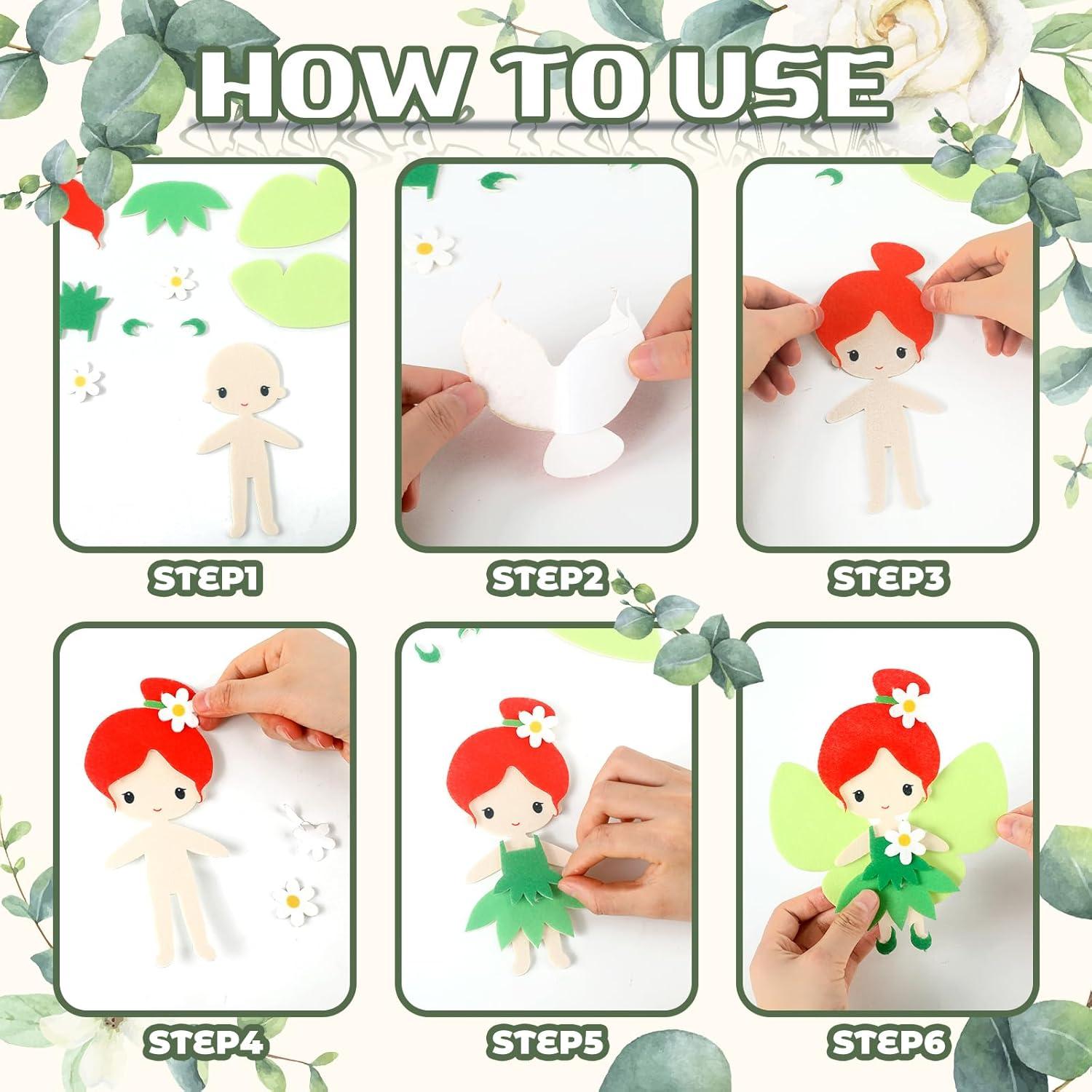 Kit de Manualidades de Hadas Geetery 24 Piezas Fieltro 3D