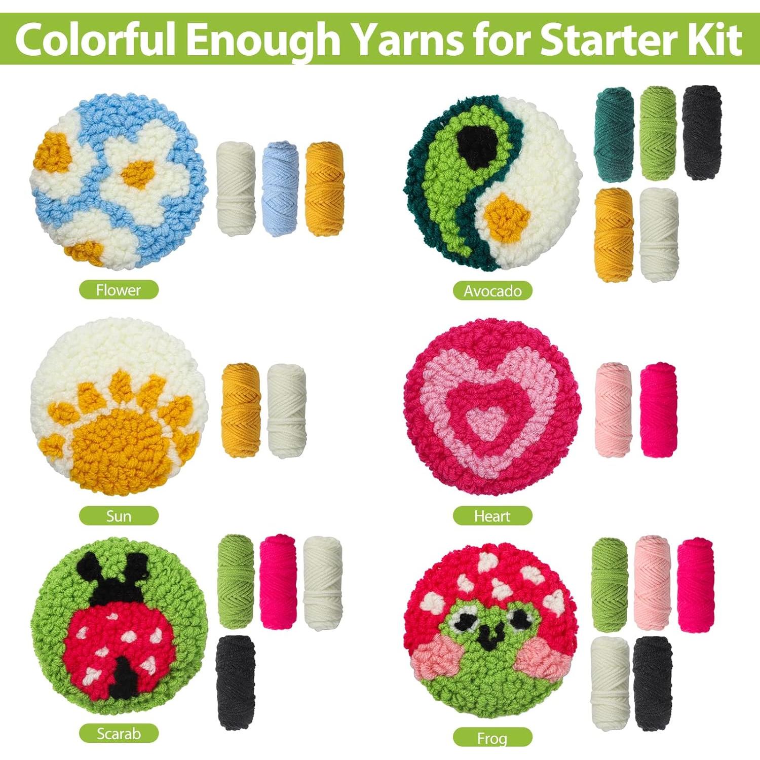 Kit de Posavasos Punch Needle Longan Craft 22 Piezas DIY