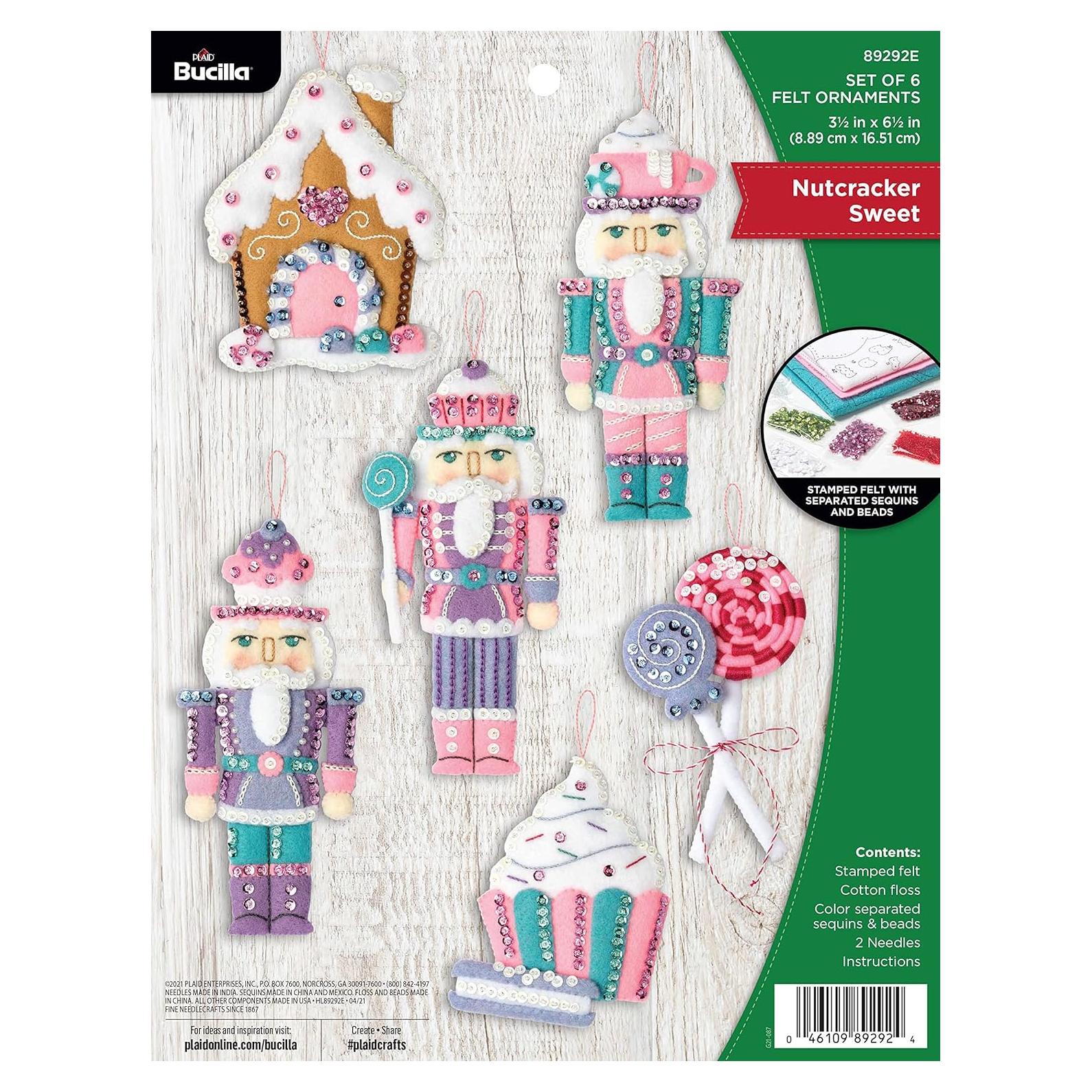 Kit de Adorno de Fieltro Bucilla Dulce Cascanueces 6 Piezas