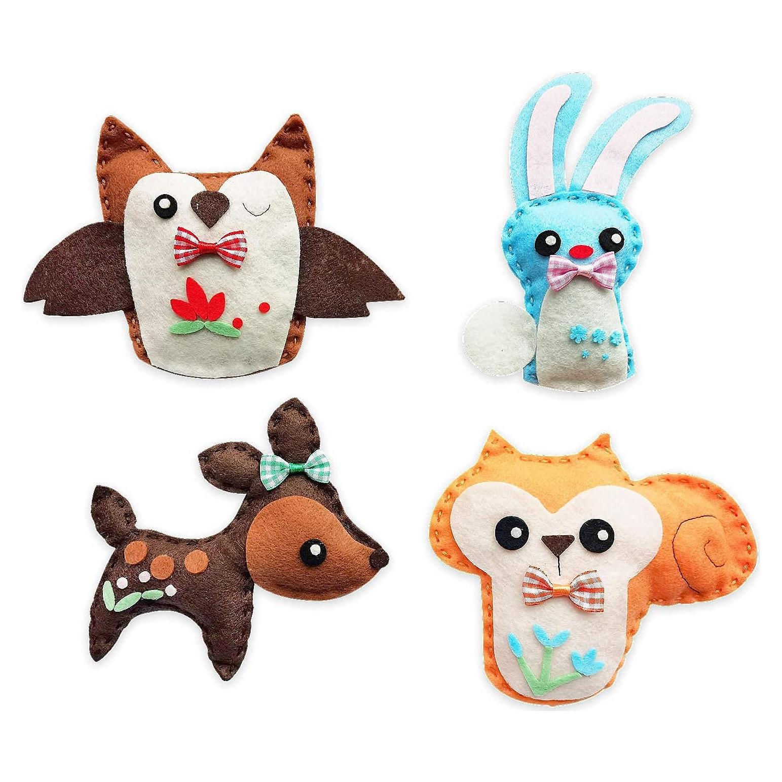 Kit de Costura DIY MOVEBO de Animales de Fieltro - 4 Proyectos