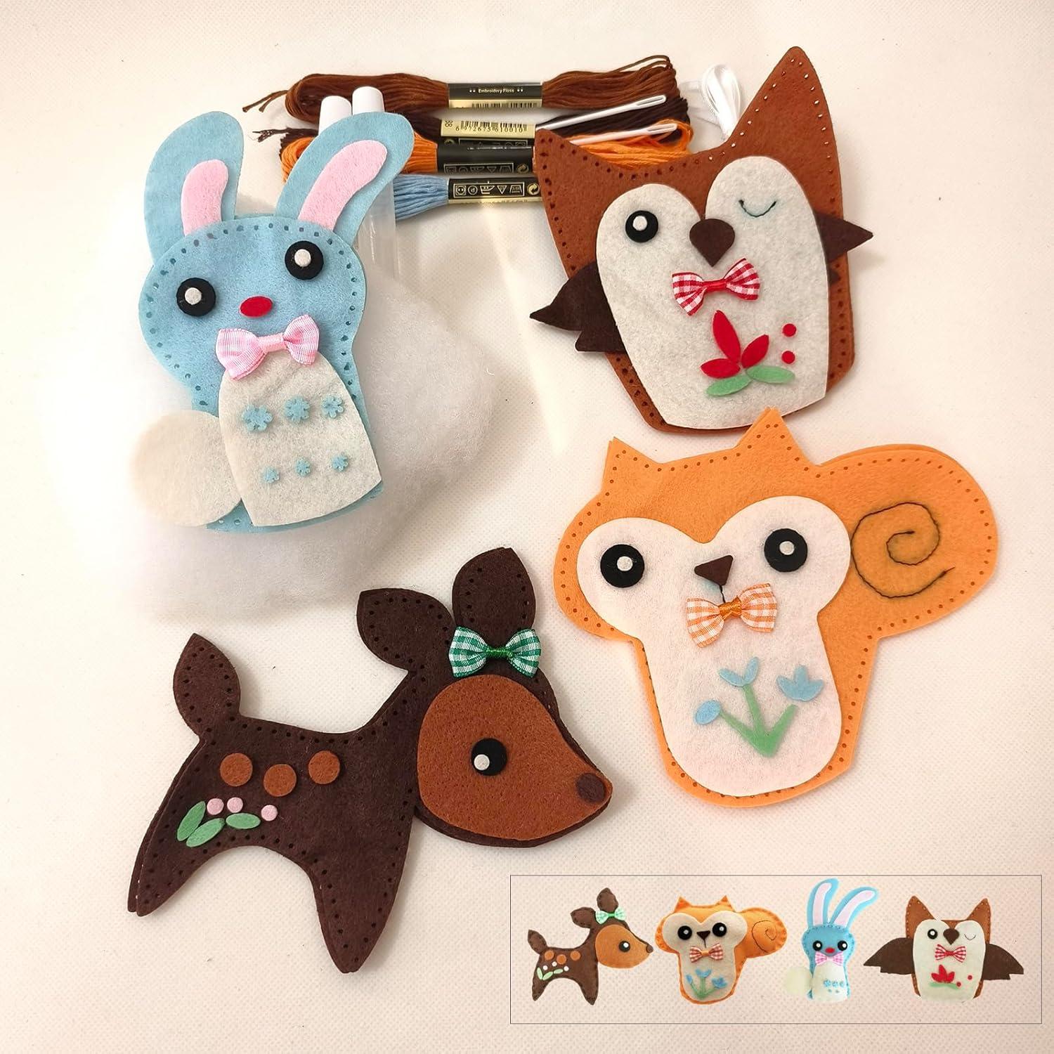 Kit de Costura DIY MOVEBO de Animales de Fieltro - 4 Proyectos