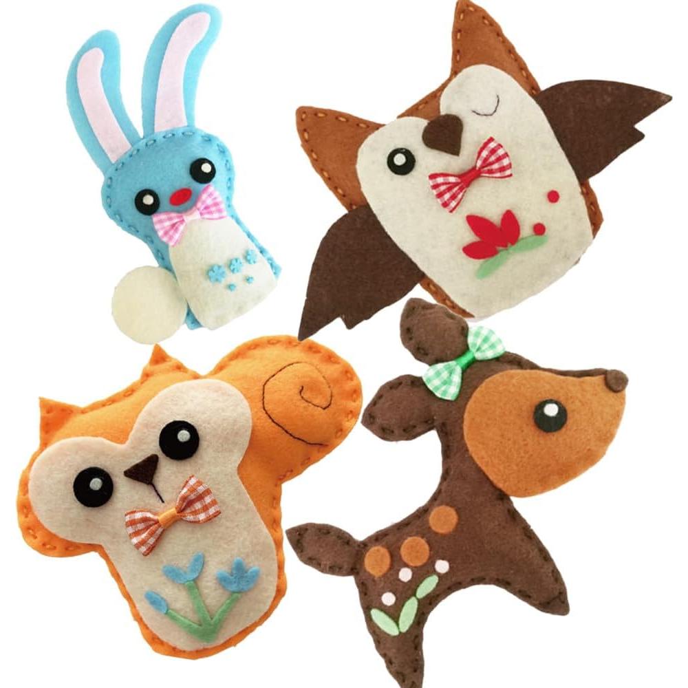 Kit de Costura DIY MOVEBO de Animales de Fieltro - 4 Proyectos