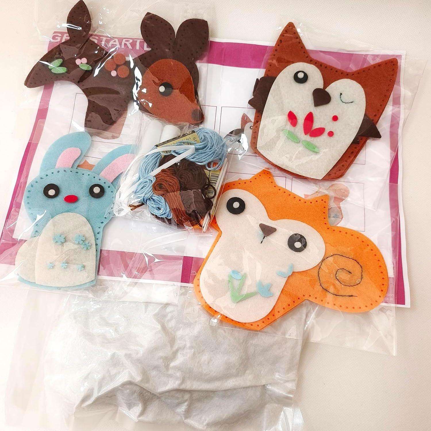 Kit de Costura DIY MOVEBO de Animales de Fieltro - 4 Proyectos