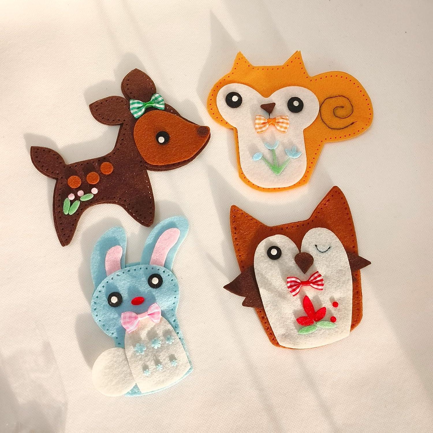 Kit de Costura DIY MOVEBO de Animales de Fieltro - 4 Proyectos