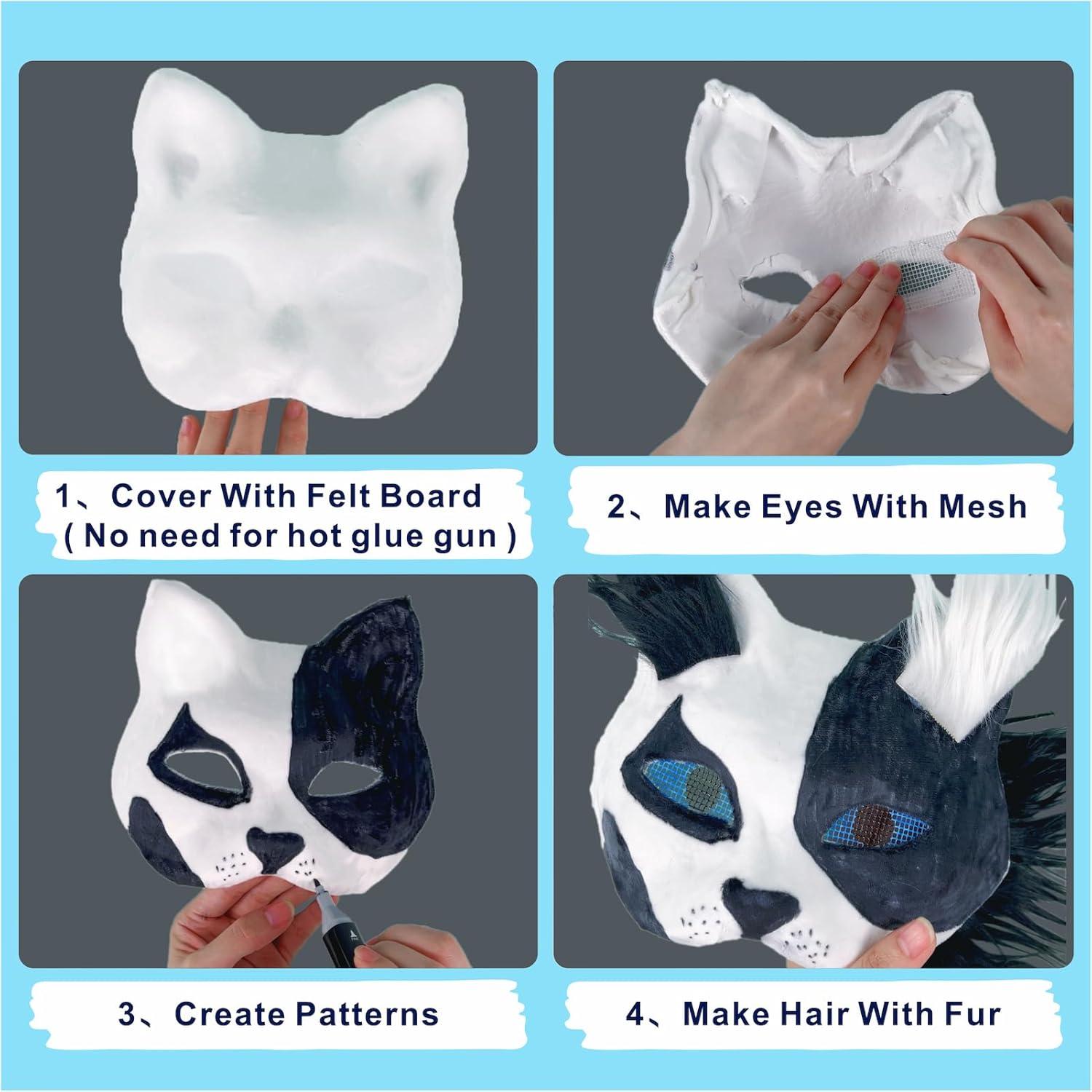 Kit de Máscaras Therian para Gato - 4 Piezas DIY Halloween
