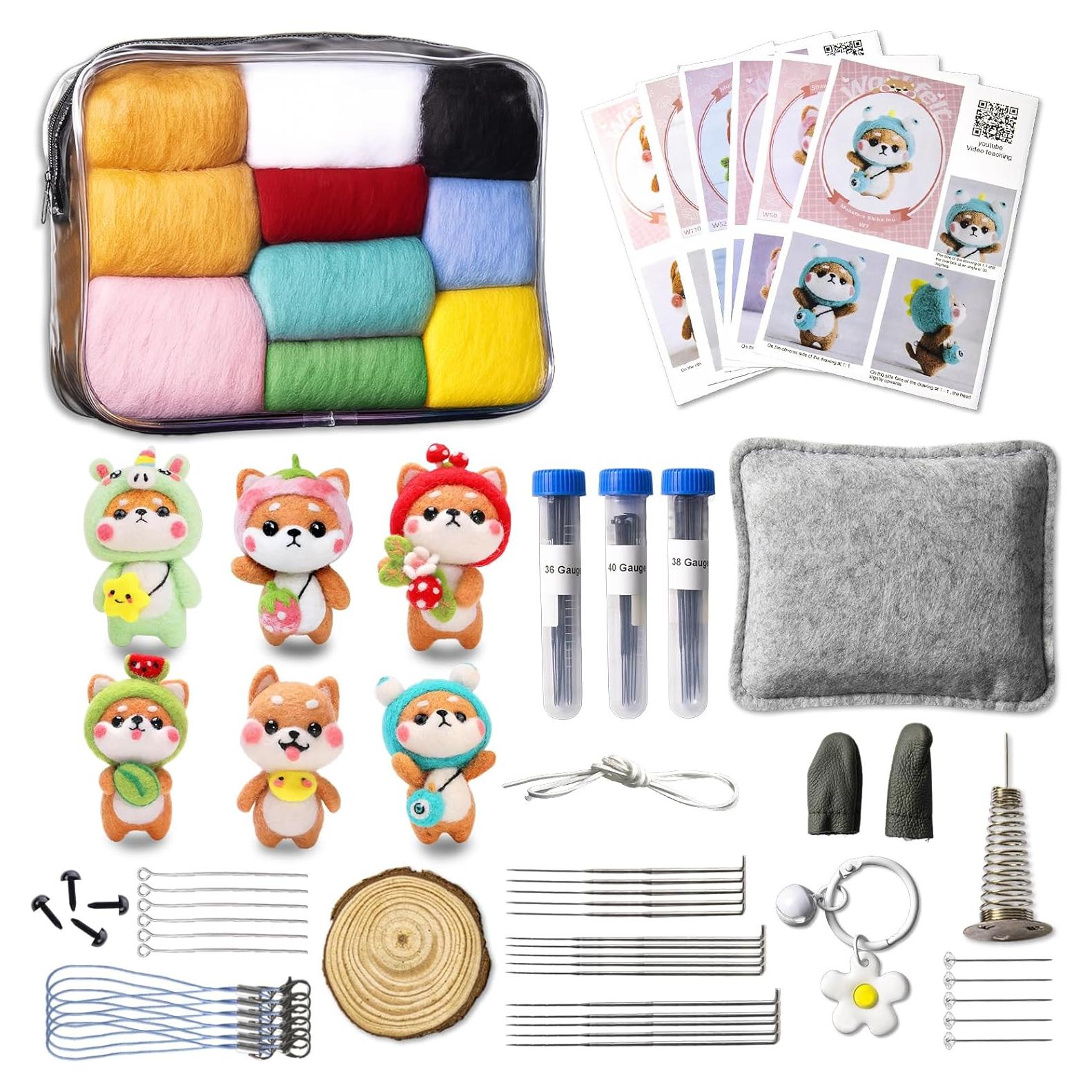 Kit de Aguja de Fieltro KIDS KING - 6 Muñecos Shiba Inu DIY