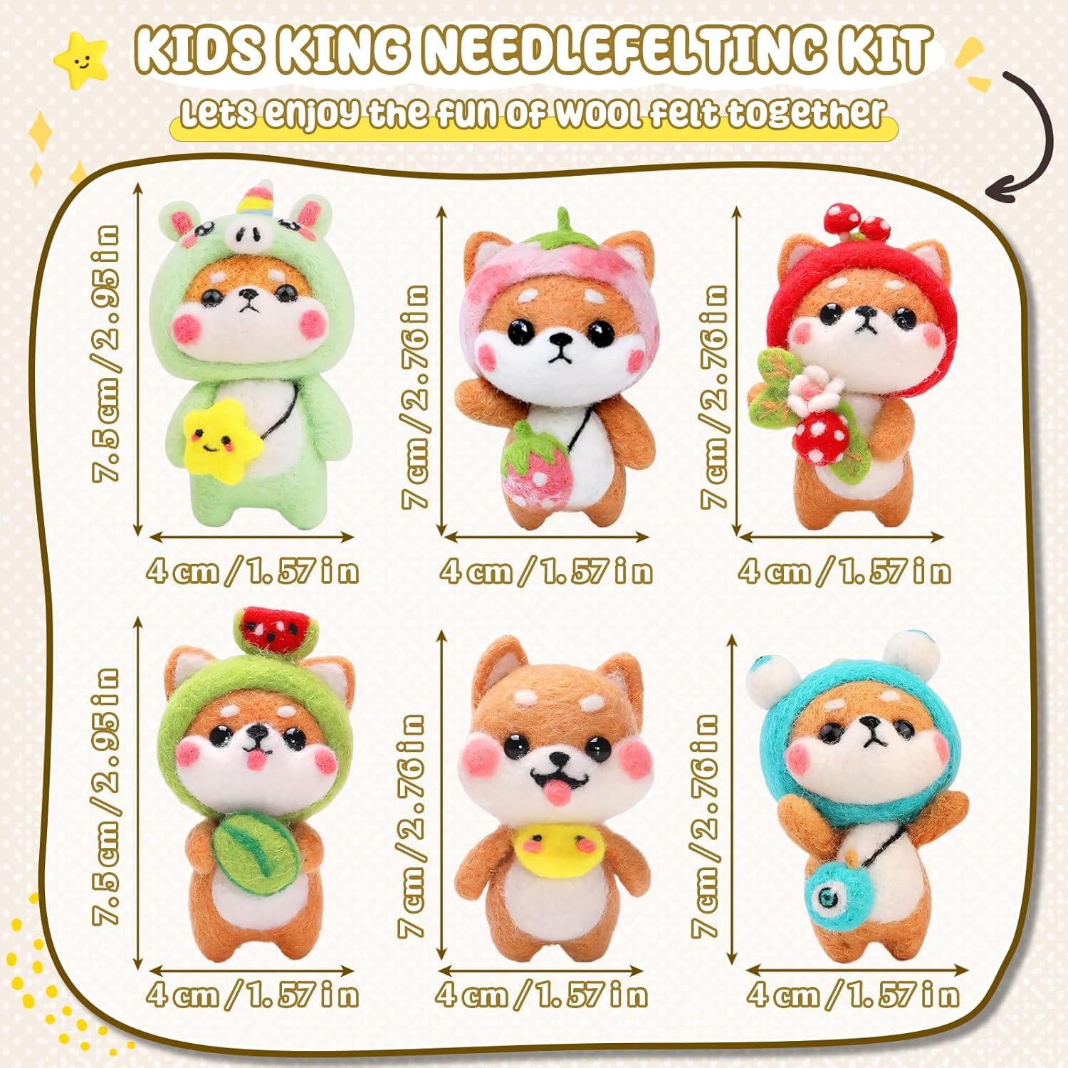 Kit de Aguja de Fieltro KIDS KING - 6 Muñecos Shiba Inu DIY