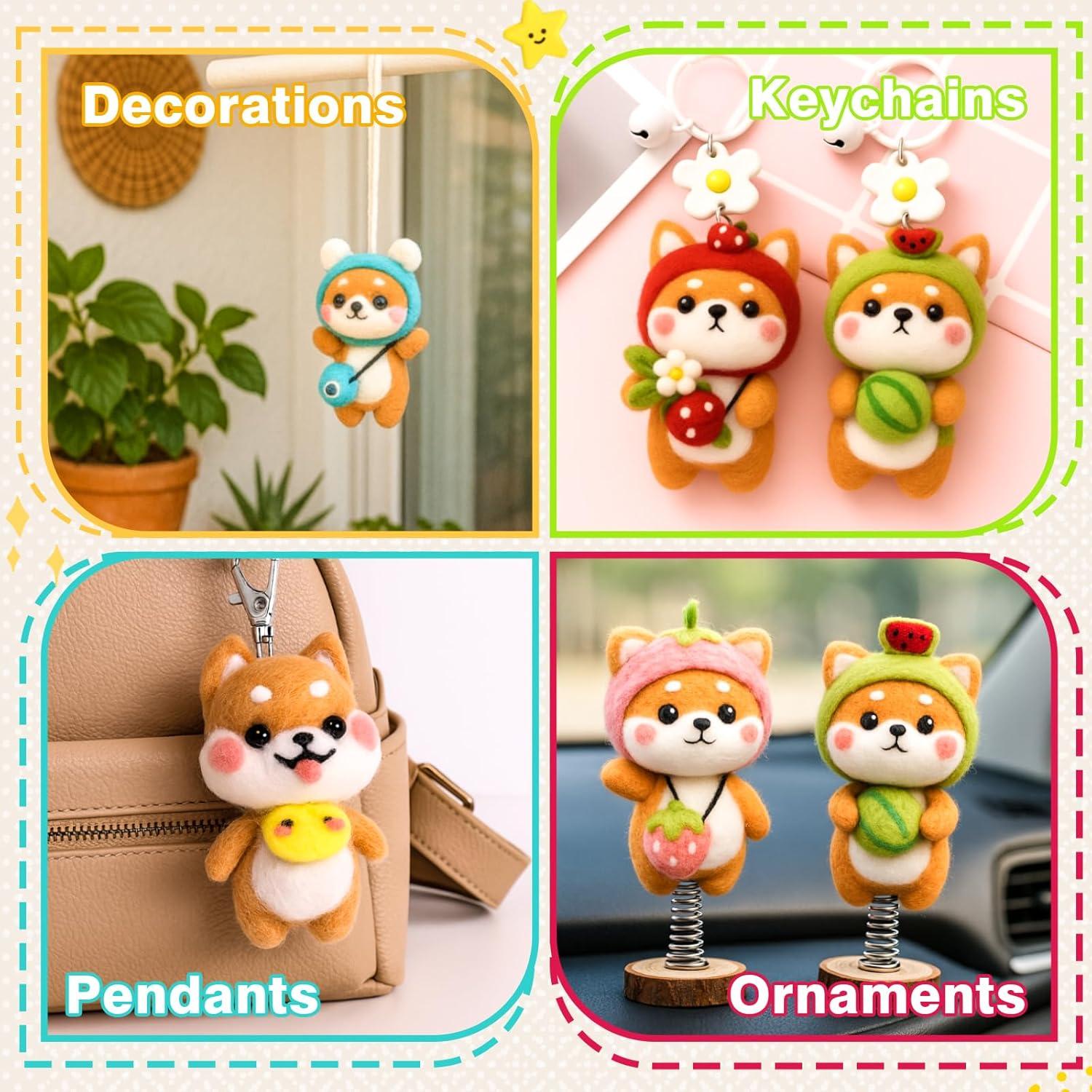 Kit de Aguja de Fieltro KIDS KING - 6 Muñecos Shiba Inu DIY