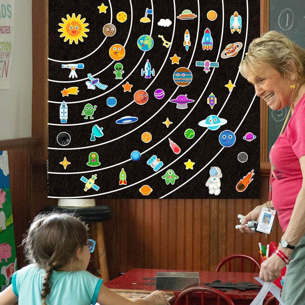 Juego de Tablero de Cuentos de Fieltro Espacial BEUNITONE 55 Piezas