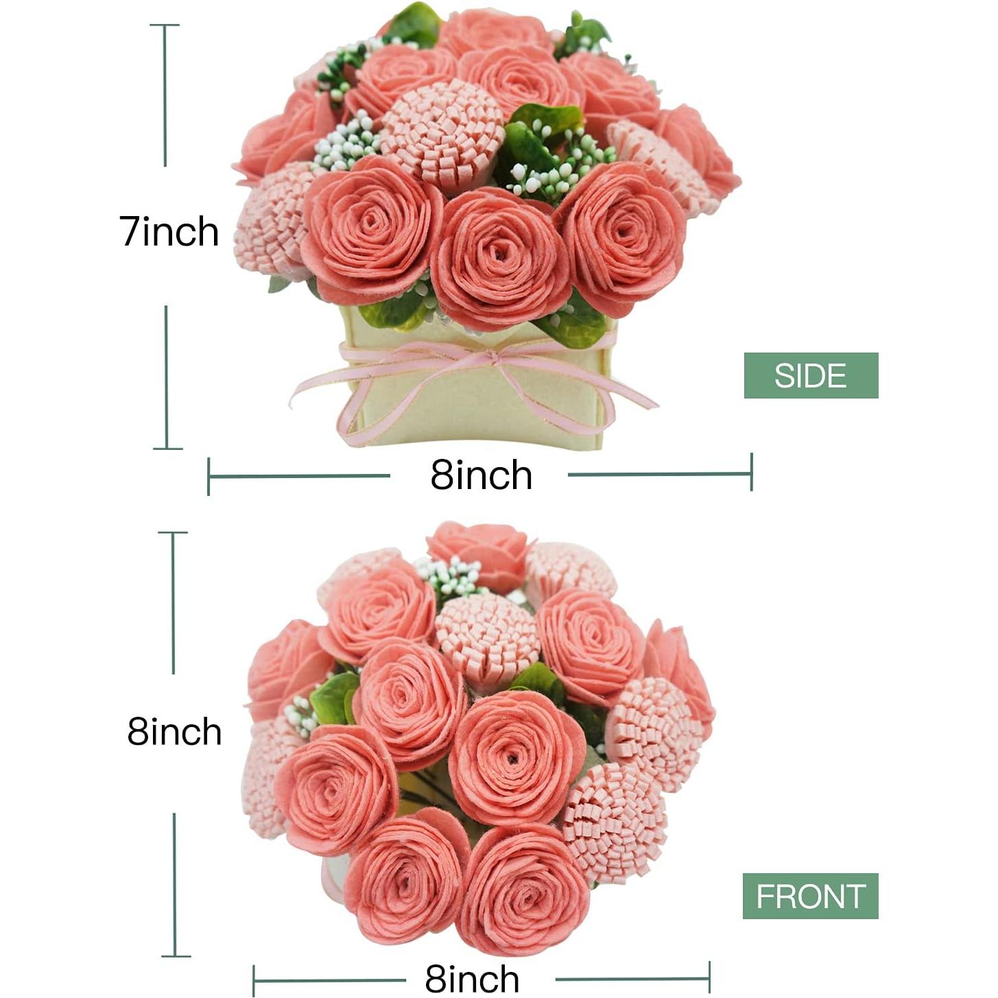 Kit de Artesanía de Flores de Fieltro BAZIMA ALICE - Ramo Rosas y Claveles