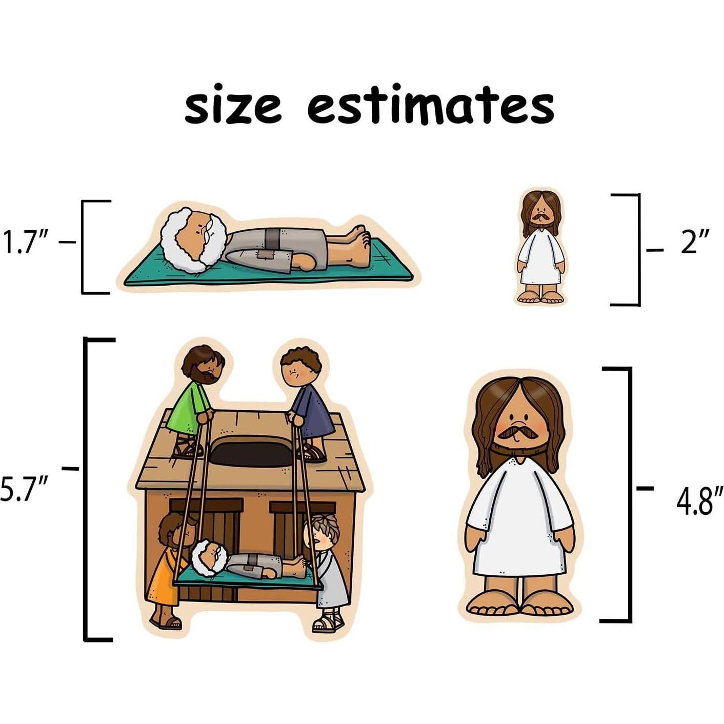 Conjunto de Fieltro Historia Bíblica Jesús Sana Paralítico - Story Time Felts