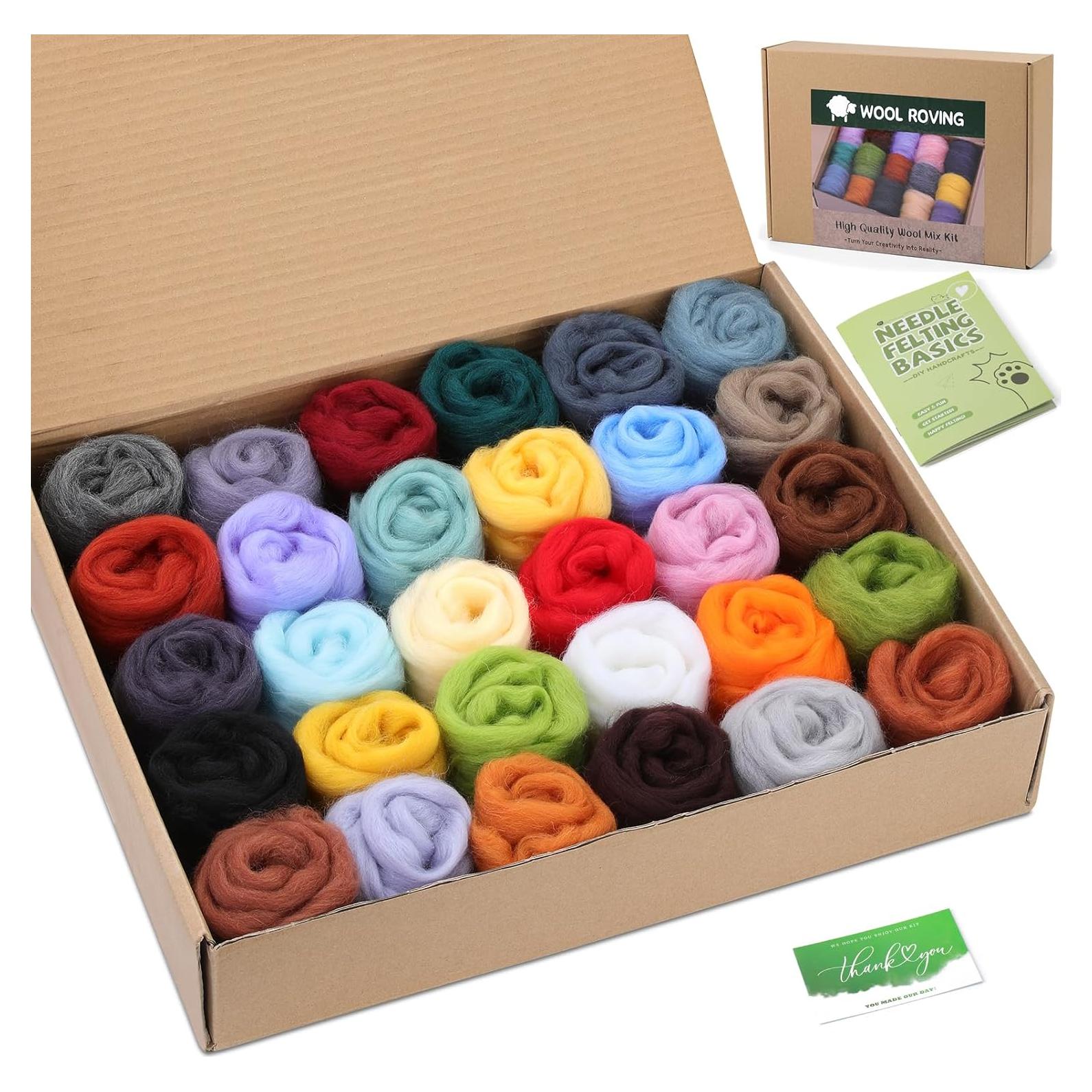 Kit de Fieltro con Aguja ZXIIXZ 30 Colores 300g Manualidades