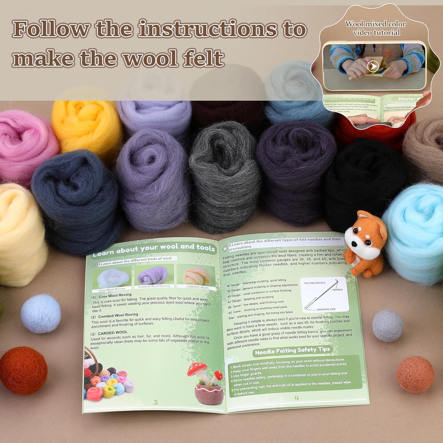 Kit de Fieltro con Aguja ZXIIXZ 30 Colores 300g Manualidades