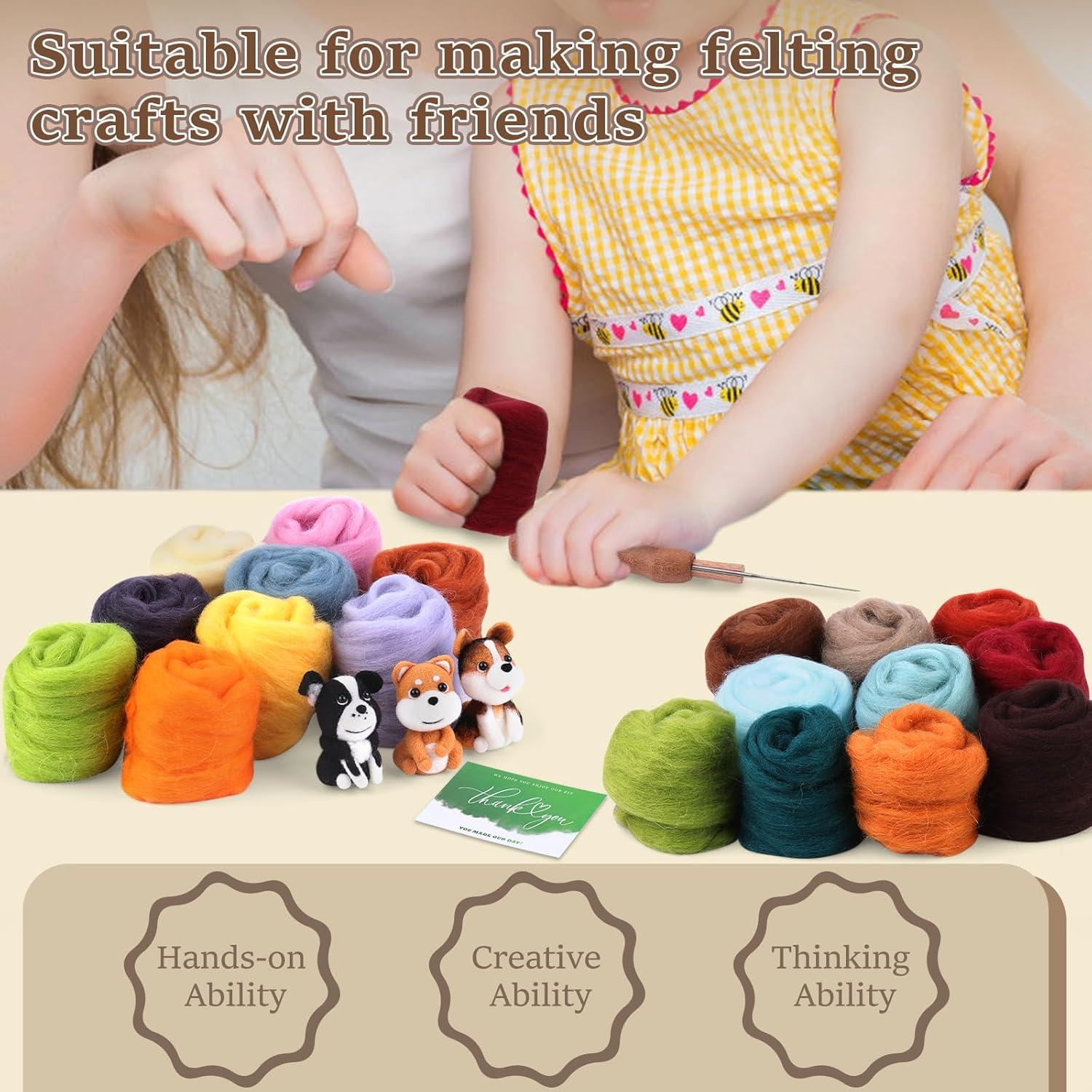 Kit de Fieltro con Aguja ZXIIXZ 30 Colores 300g Manualidades