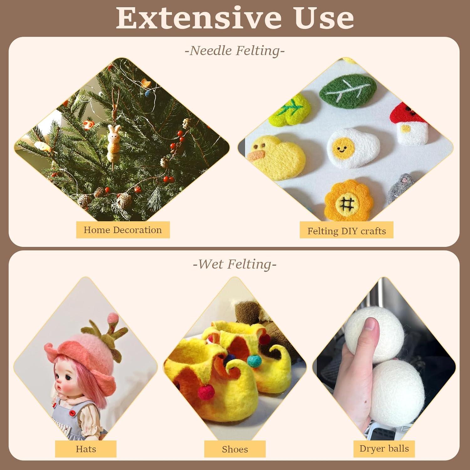 Kit de Fieltro con Aguja ZXIIXZ 30 Colores 300g Manualidades