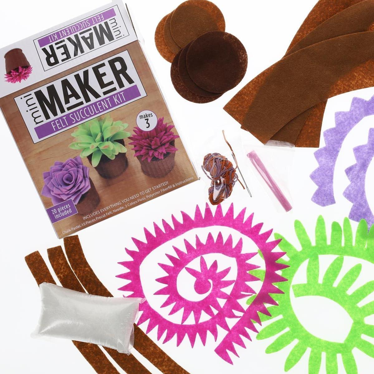 Kit de Fieltro Succulent Leisure Arts - Crea 3 Plantas