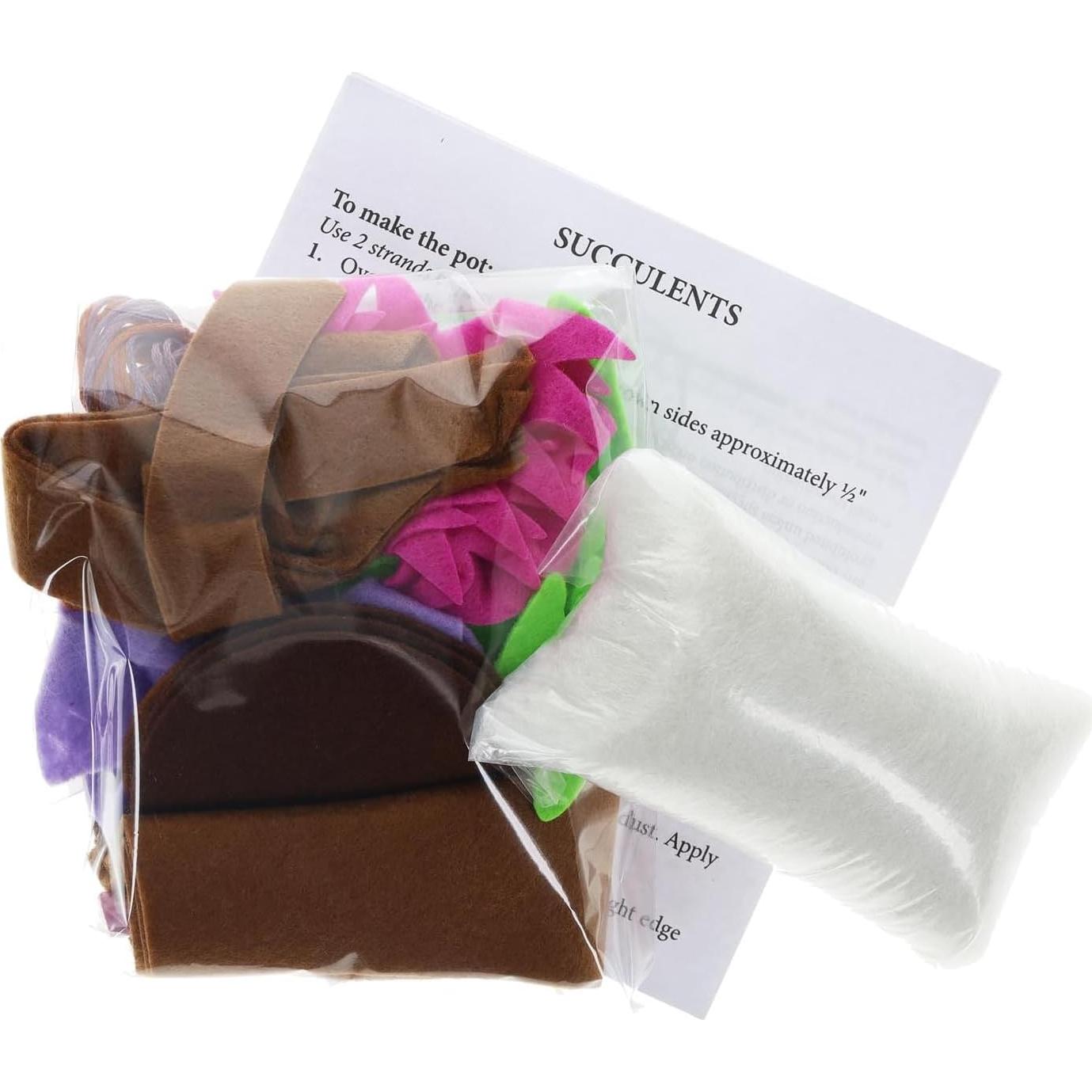 Kit de Fieltro Succulent Leisure Arts - Crea 3 Plantas