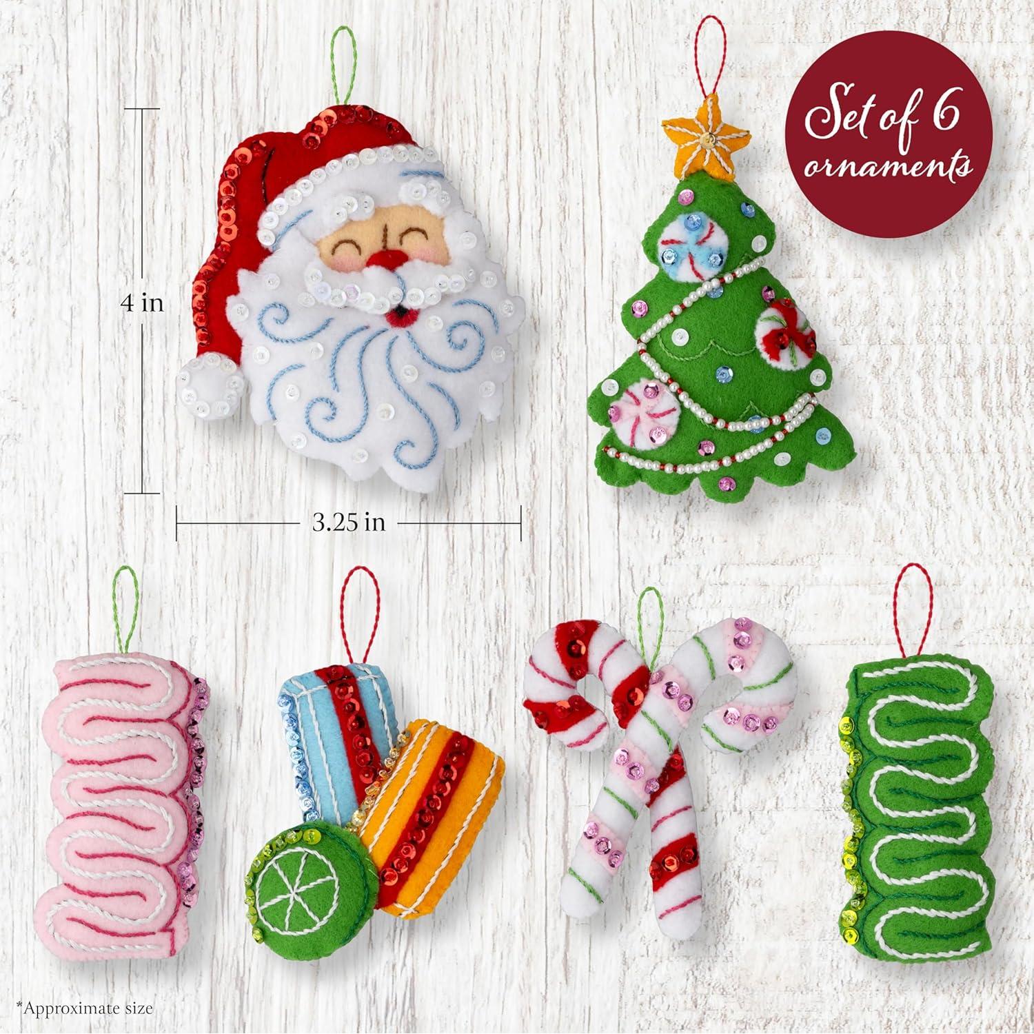 Kit de Adornos de Fieltro Bucilla 6 Piezas Navidad Dulces